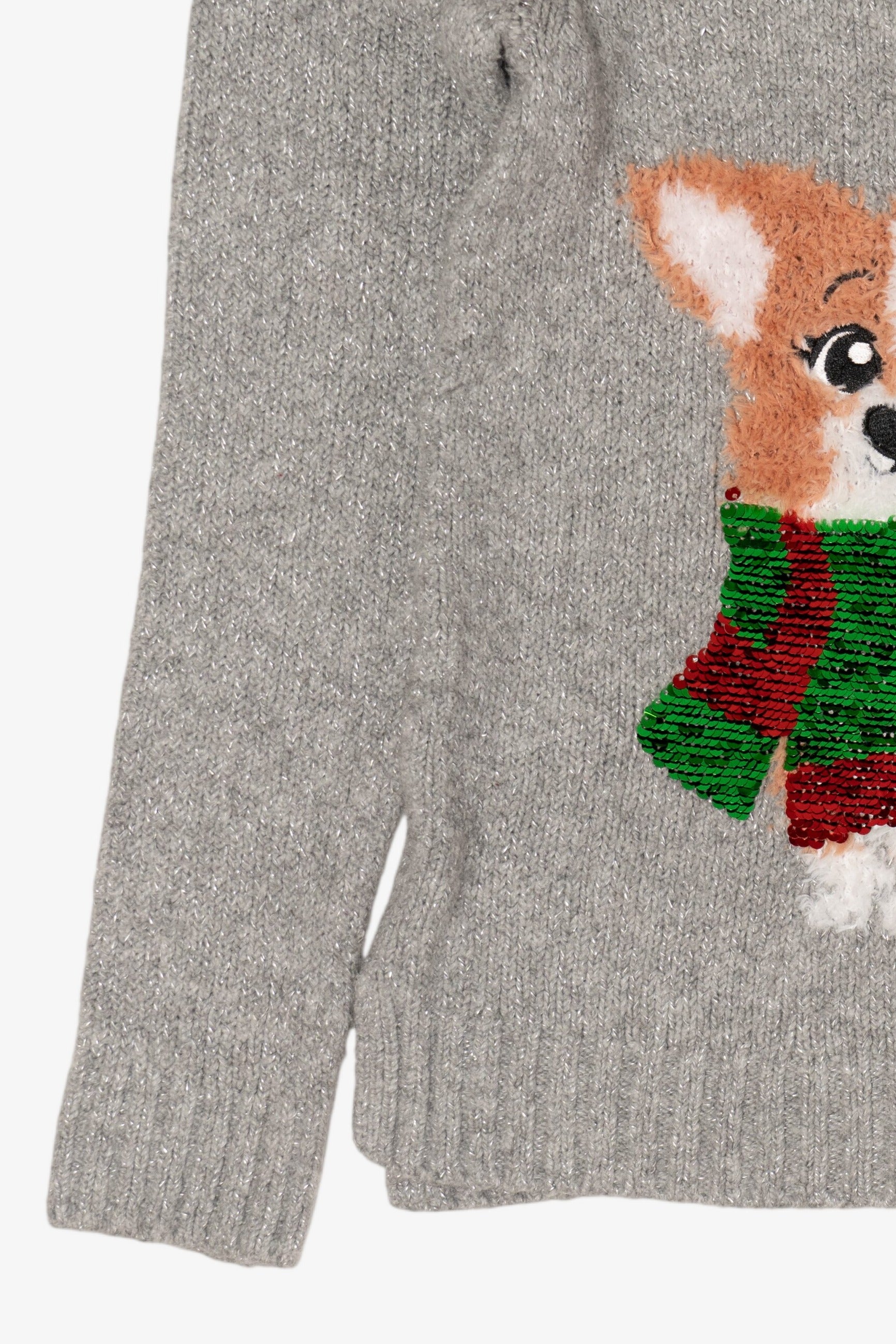 Kids Gray Justice Dogs Ugly Christmas Pullover (2010s)