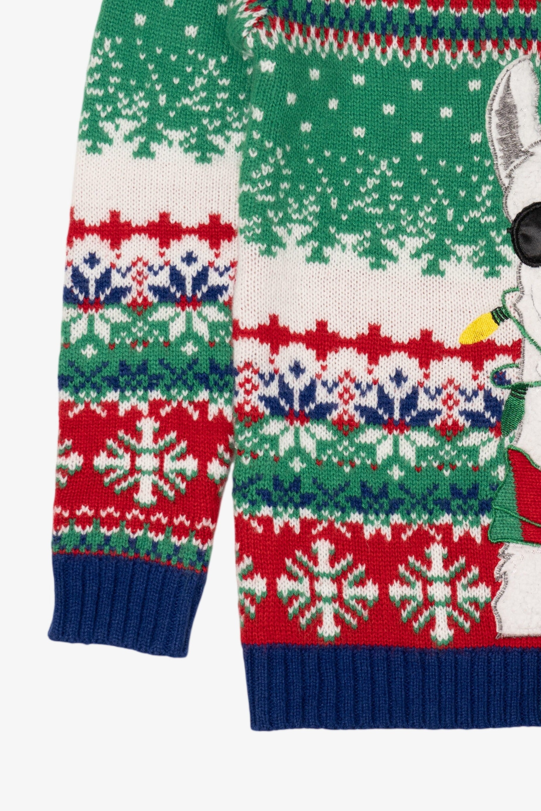 Kids Green 33 Degrees Llama Ugly Christmas Pullover (2010s)