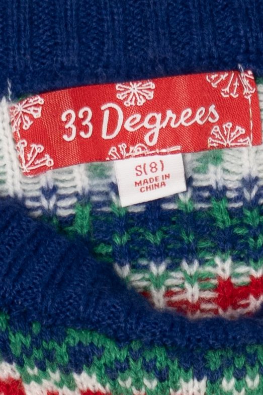 Kids Green 33 Degrees Llama Ugly Christmas Pullover (2010s)