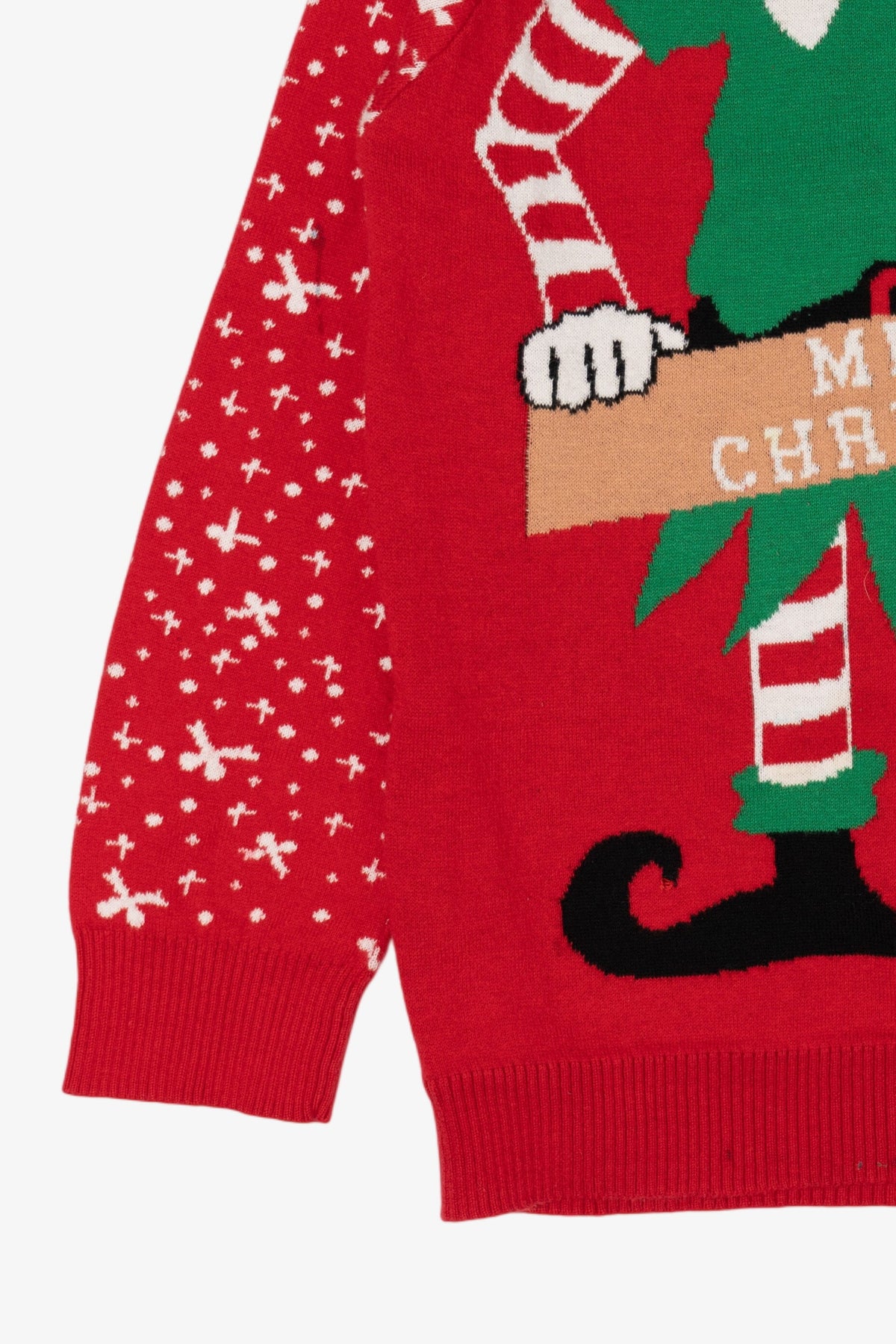 Kids Red Holiday Sweater Elf Christmas Pullover (2010s)