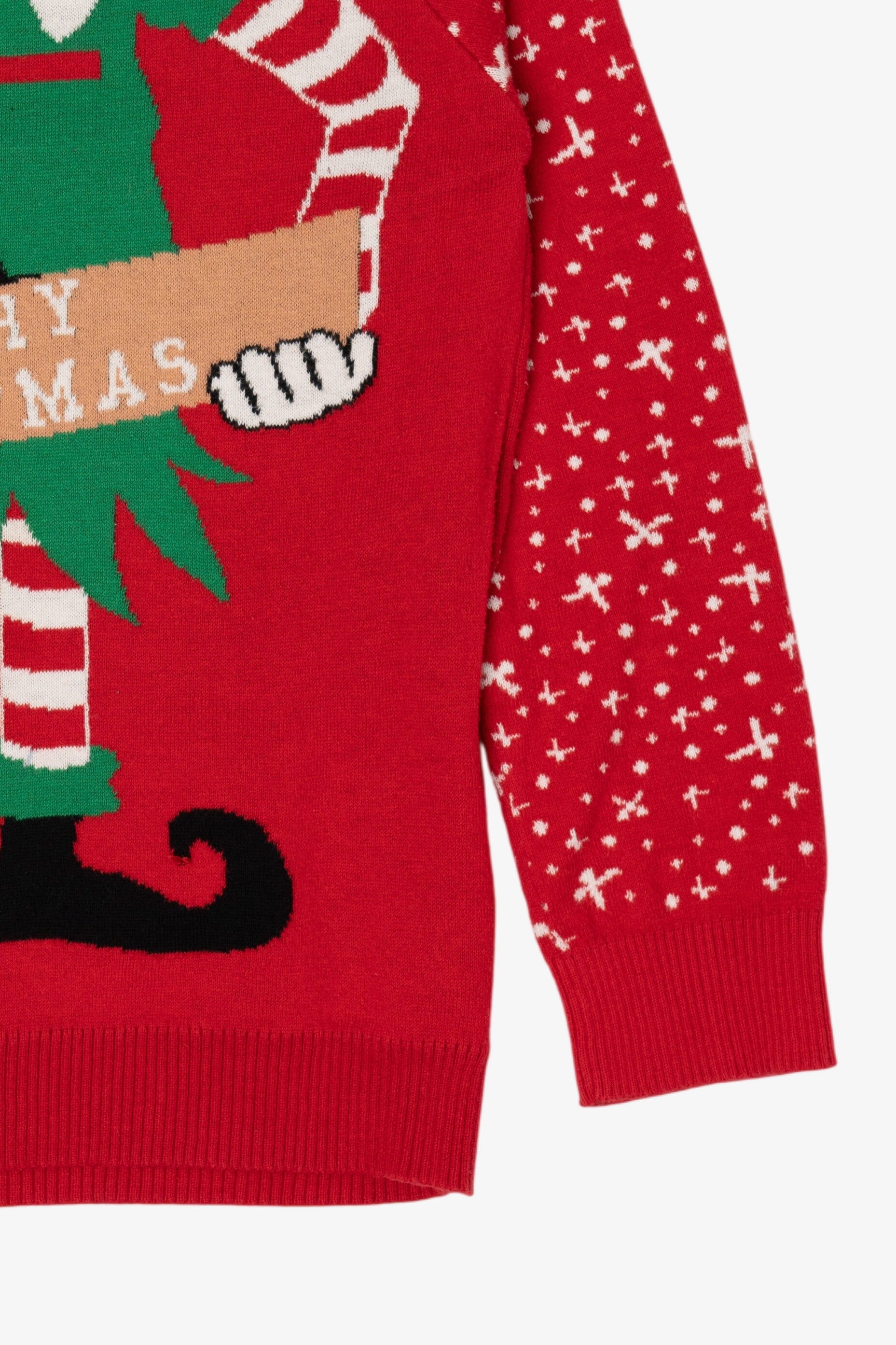 Kids Red Holiday Sweater Elf Christmas Pullover (2010s)