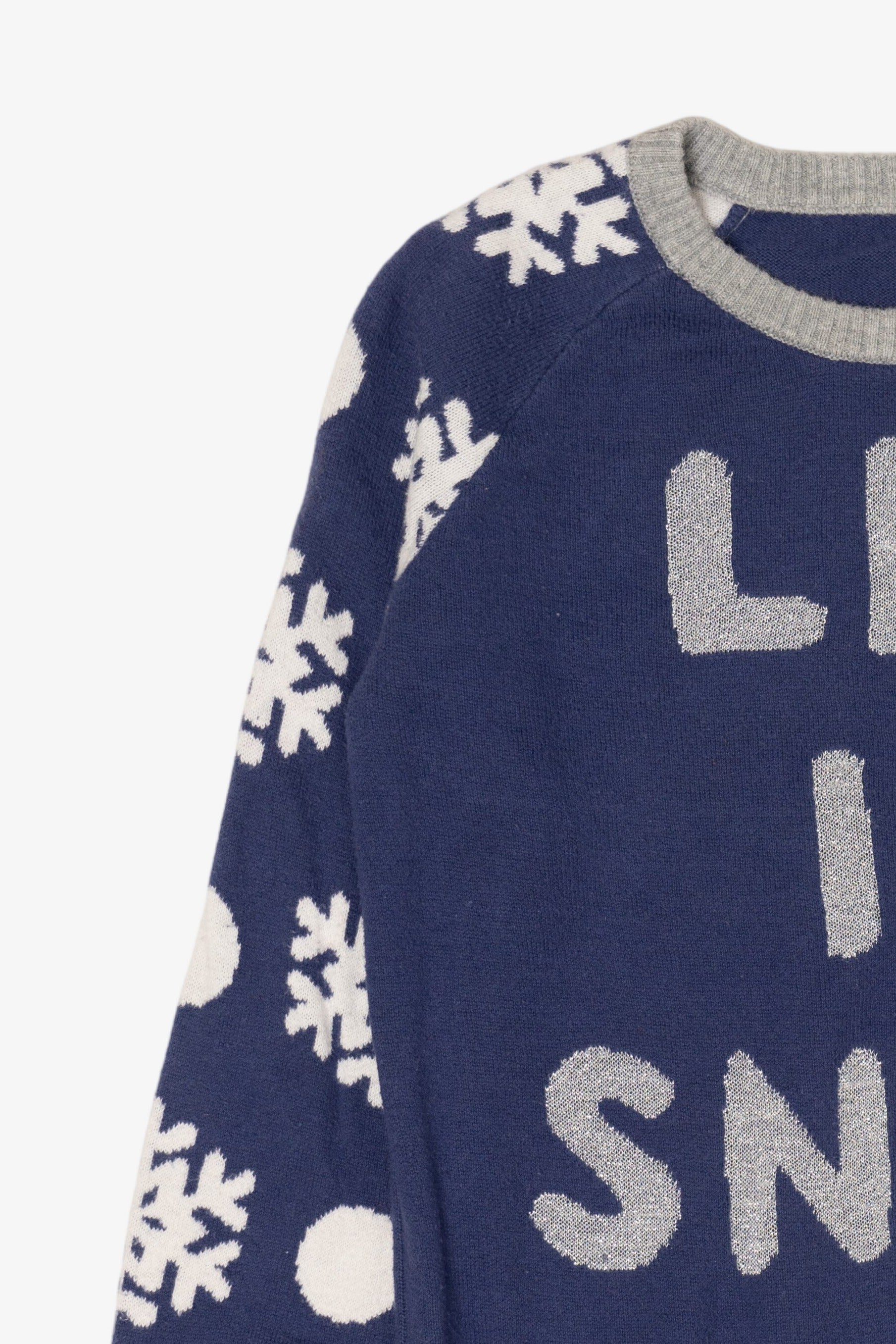 Kids "Let It Snow" Snowflakes Christmas Pullover (2020s)