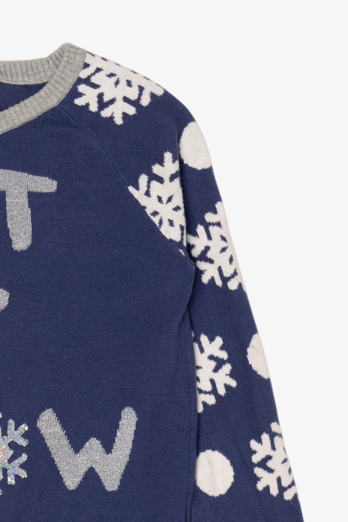 Kids "Let It Snow" Snowflakes Christmas Pullover (2020s)