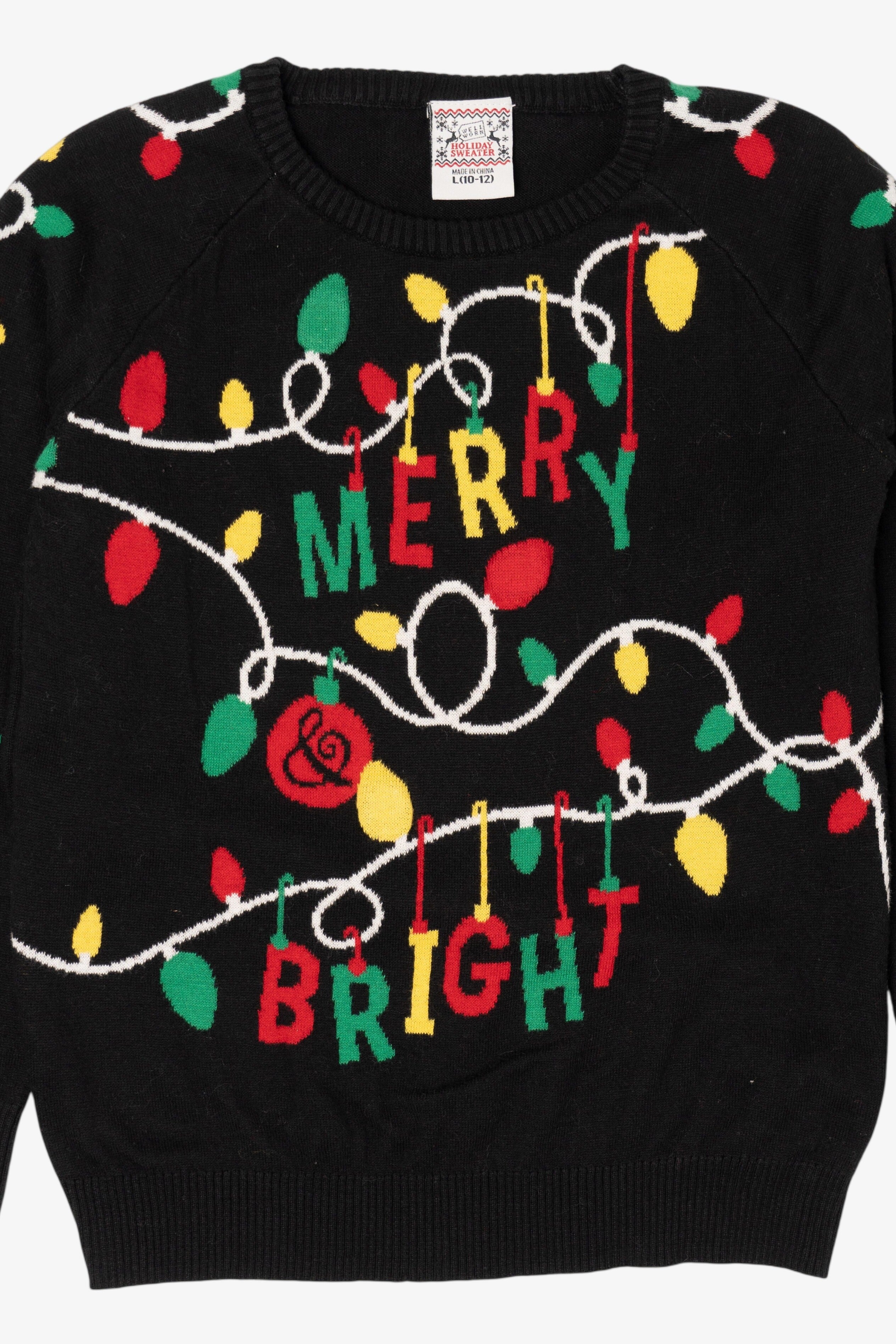 Kids "Merry And Bright" Ugly Christmas Pullover (2010s)
