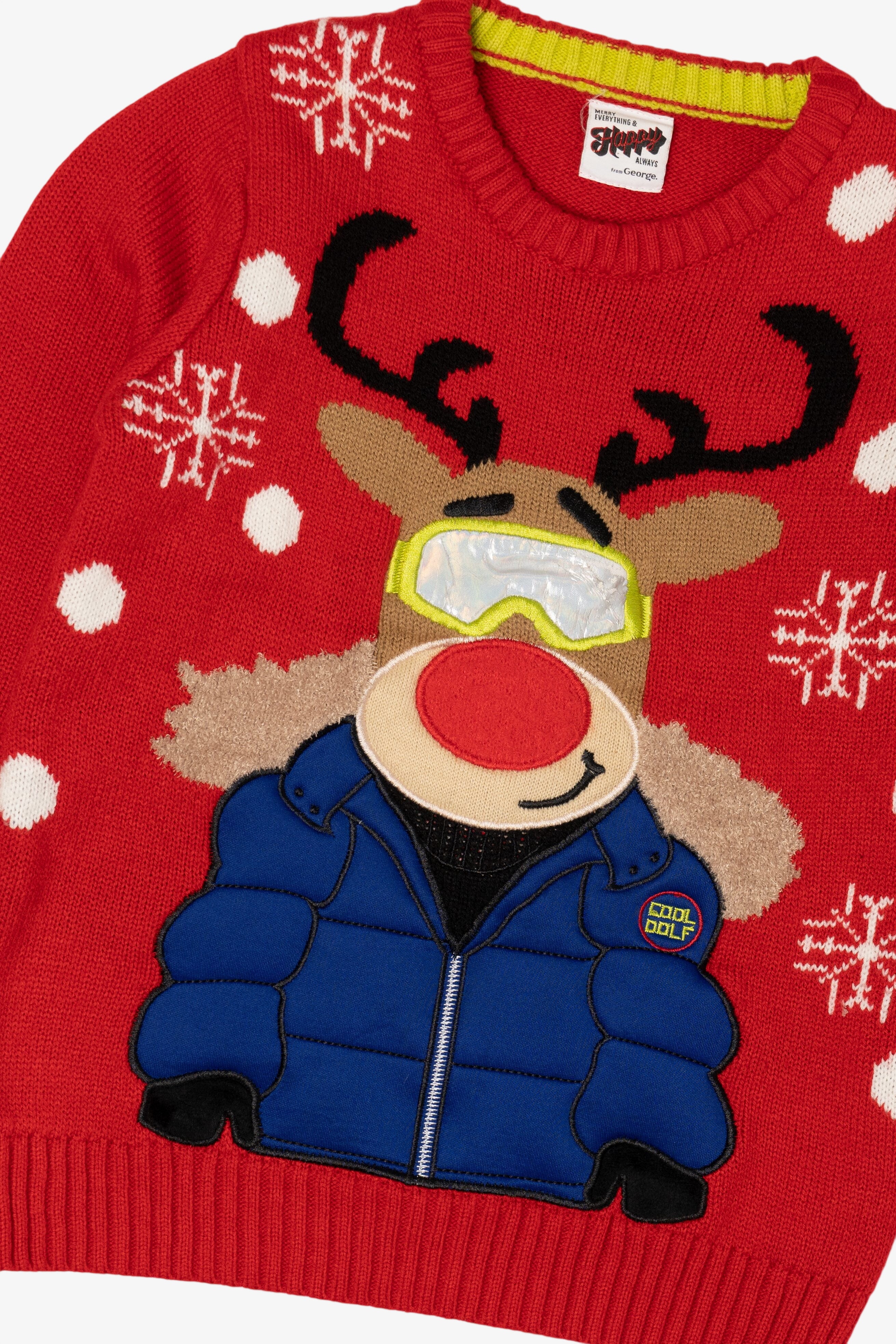 Kids Reindeer In Winter Gear Ugly Christmas Pullover (2020s)