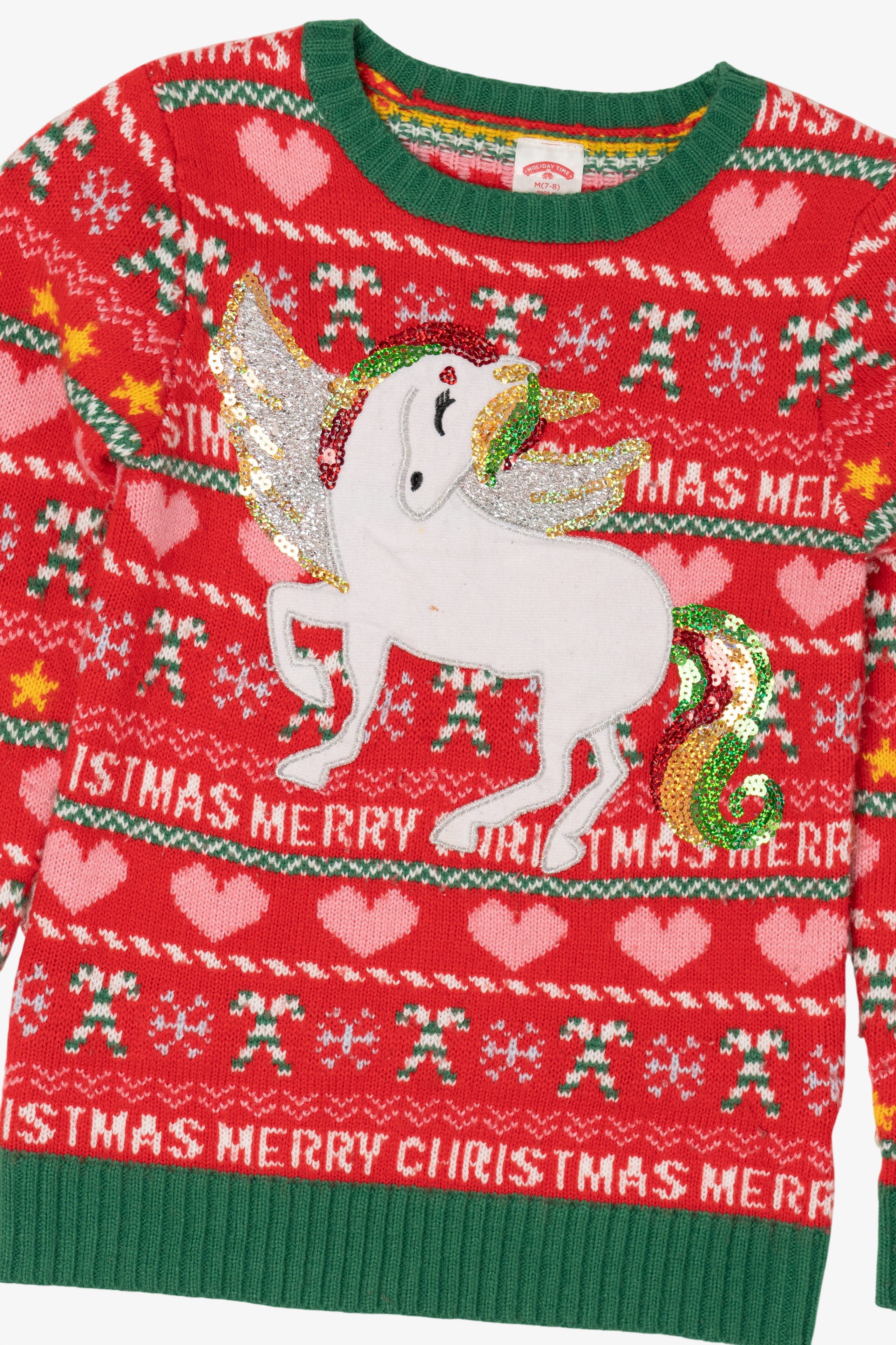 Kids Unicorn Ugly Christmas Pullover (2010s)
