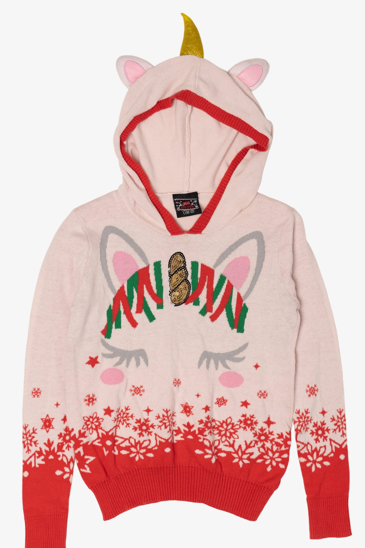 Kids Unicorn Hooded Ugly Christmas Pullover (2010s)