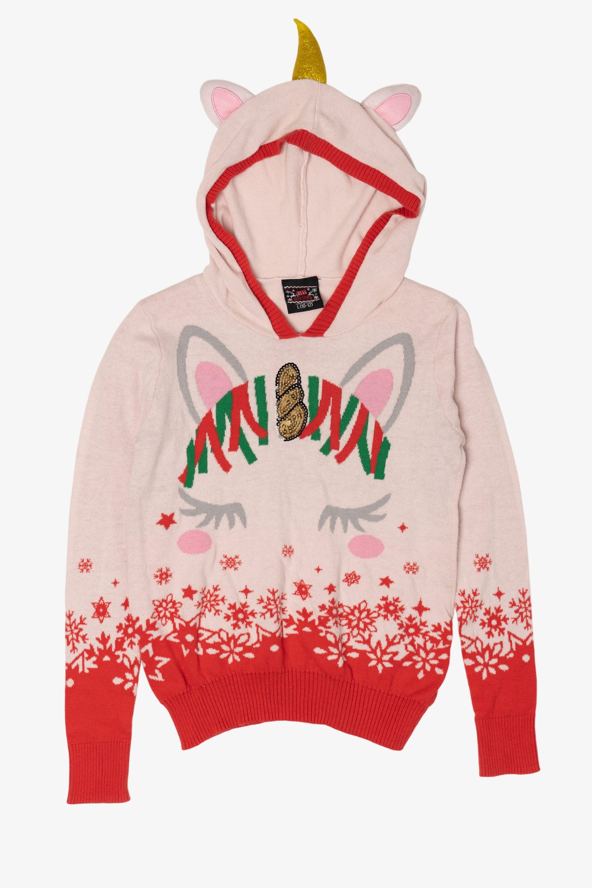 Kids Unicorn Hooded Ugly Christmas Pullover (2010s)
