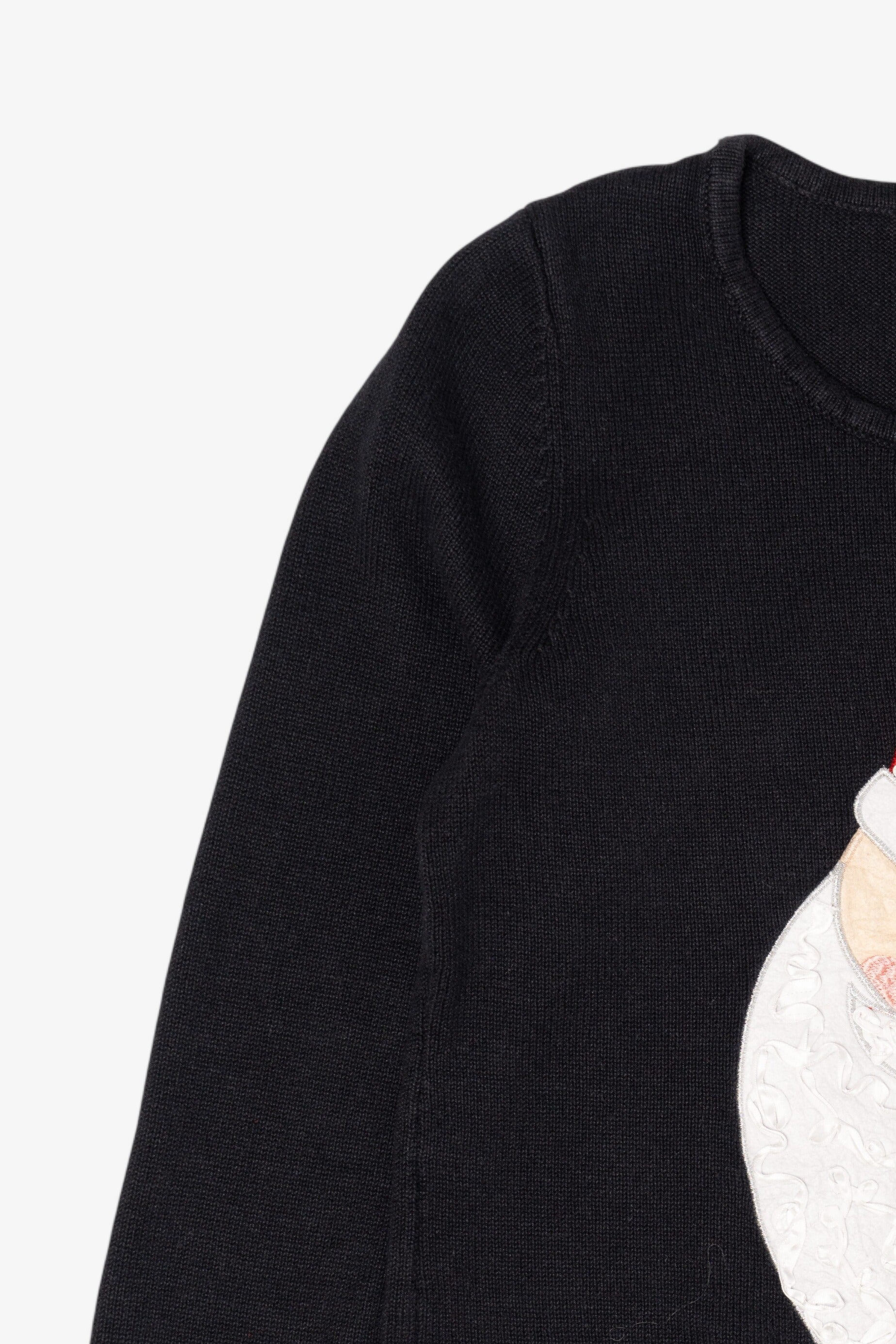 Vintage Black Nouveaux Santa Ugly Christmas Pullover (2000s)