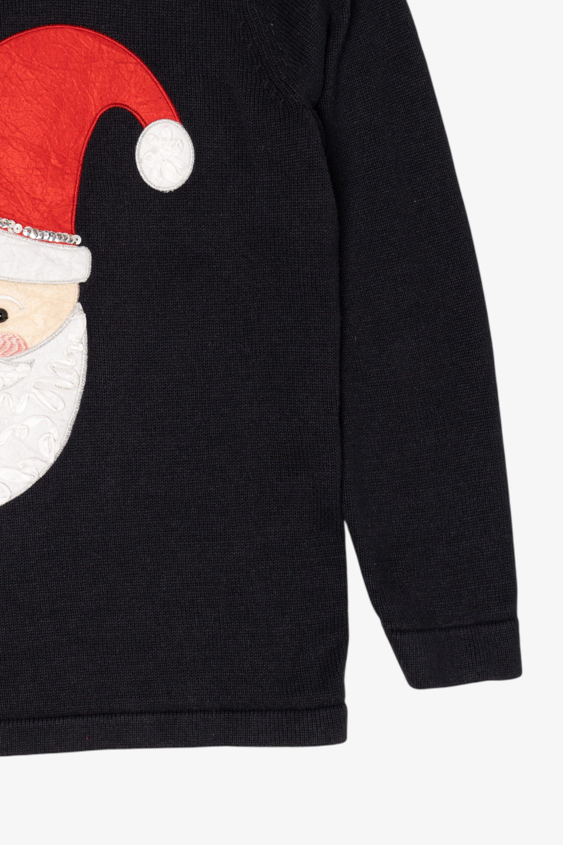 Vintage Black Nouveaux Santa Ugly Christmas Pullover (2000s)
