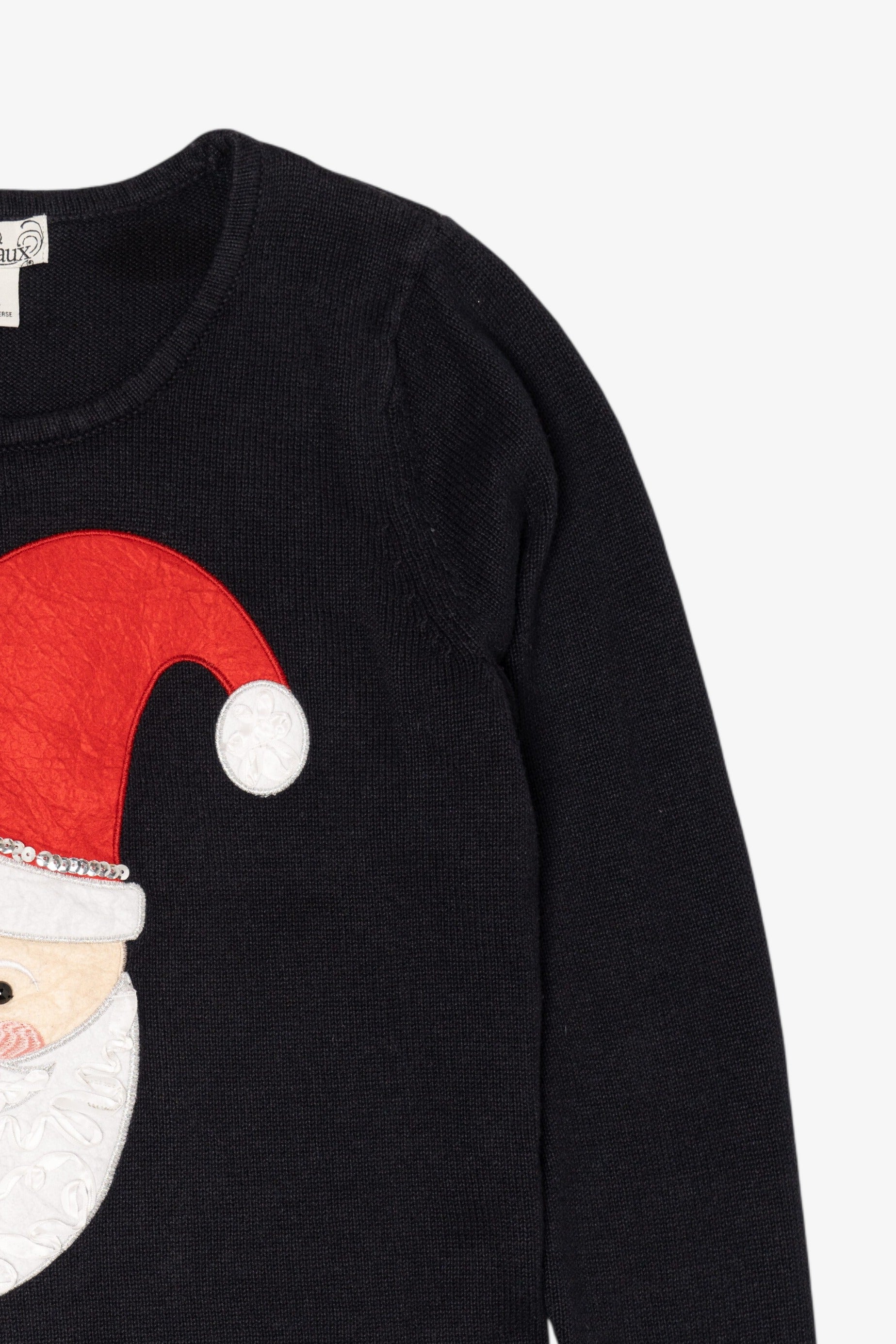 Vintage Black Nouveaux Santa Ugly Christmas Pullover (2000s)