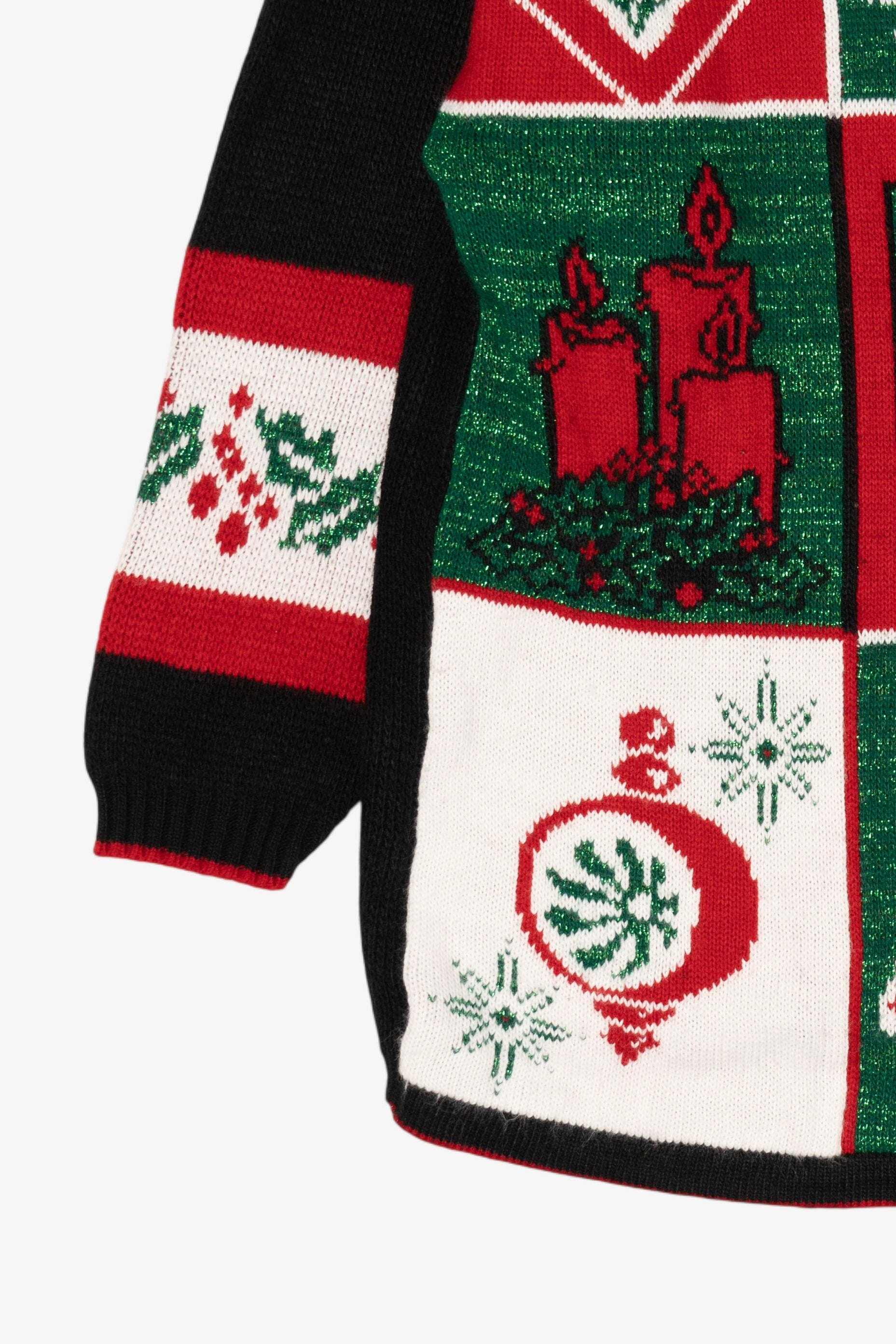 Vintage Black Holiday Time Ugly Christmas Pullover (1980s)