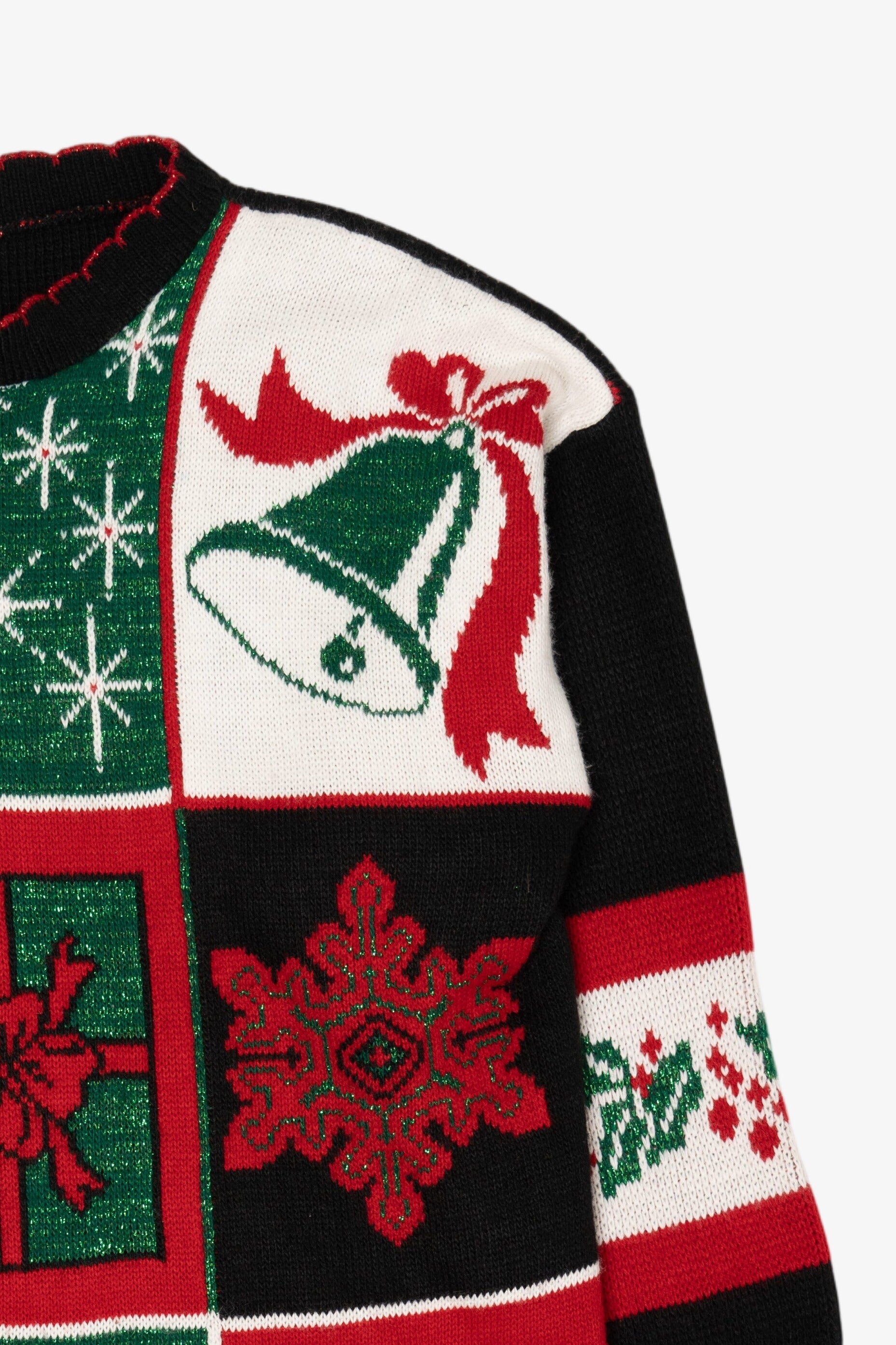 Vintage Black Holiday Time Ugly Christmas Pullover (1980s)