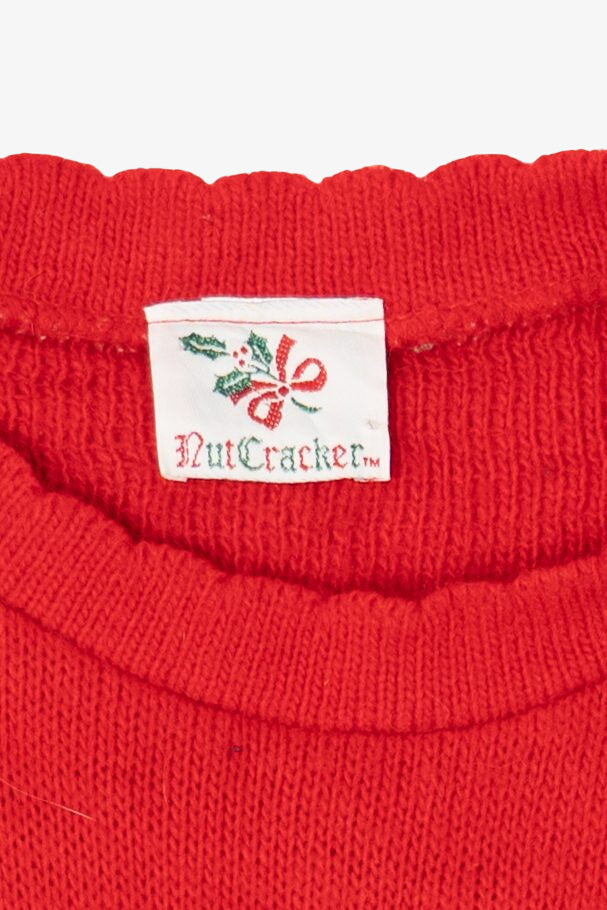Vintage Red Nutcracker Teddy Bears Ugly Christmas Pullover (1990s)