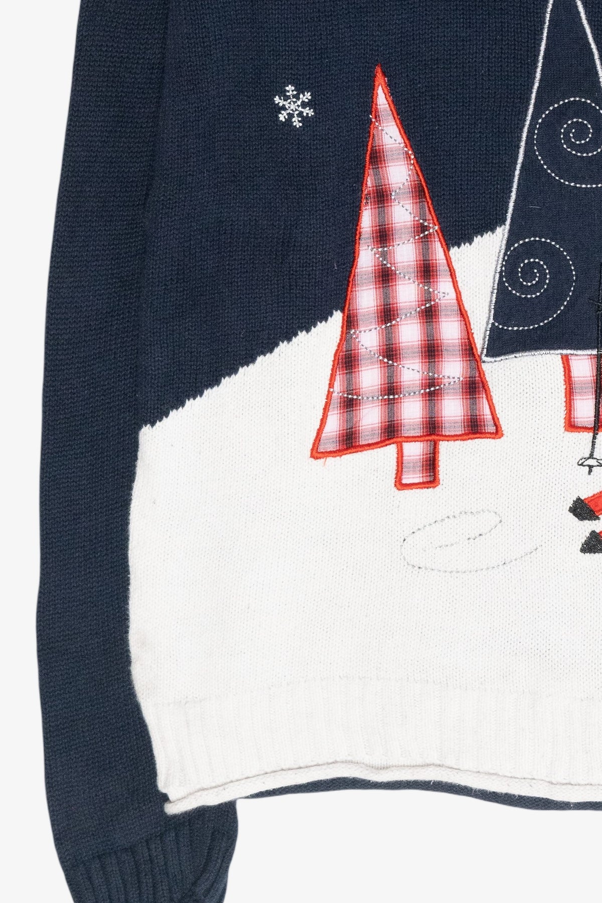 Skiing Snowman Vintage Ugly Christmas Sweater (2000s)