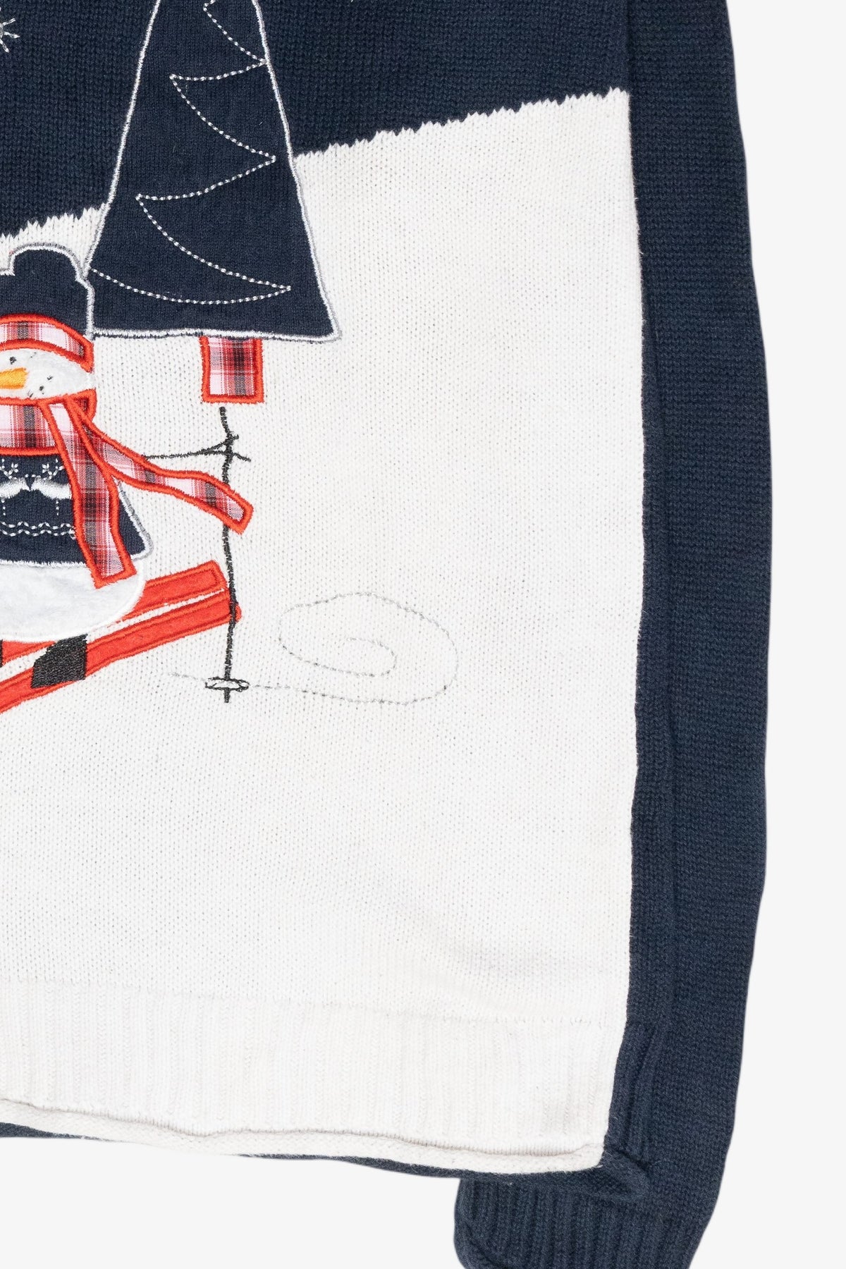 Skiing Snowman Vintage Ugly Christmas Sweater (2000s)