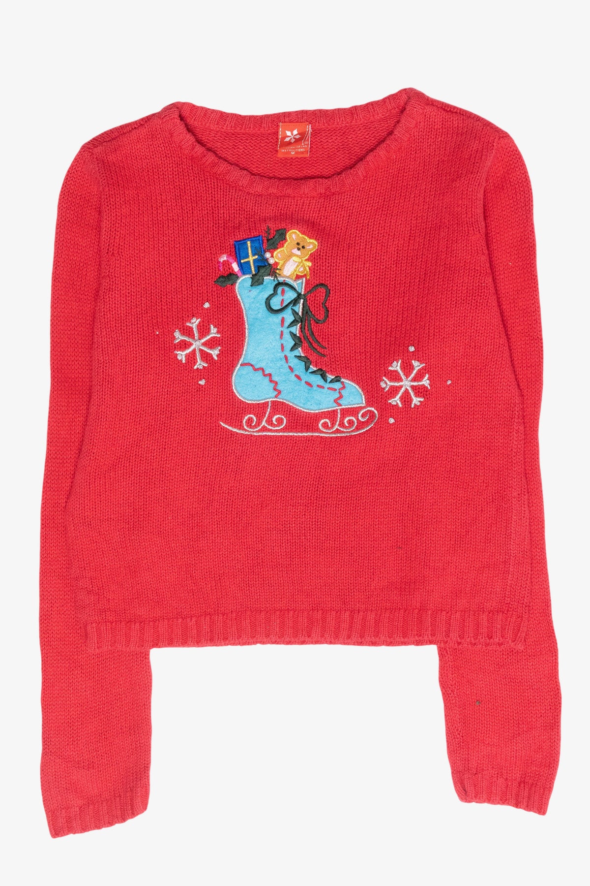 Kids Size Ice Skate Vintage Ugly Christmas Sweater (2000s)