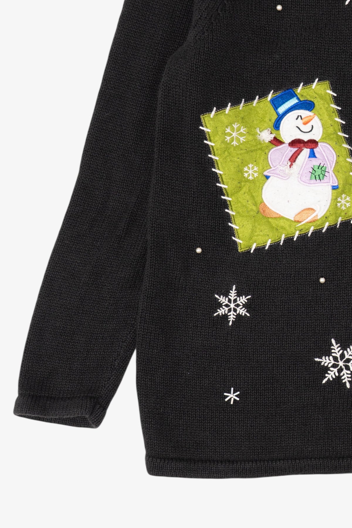 Vintage Black Holiday Editions Snowmen Ugly Christmas Pullover (2000s)