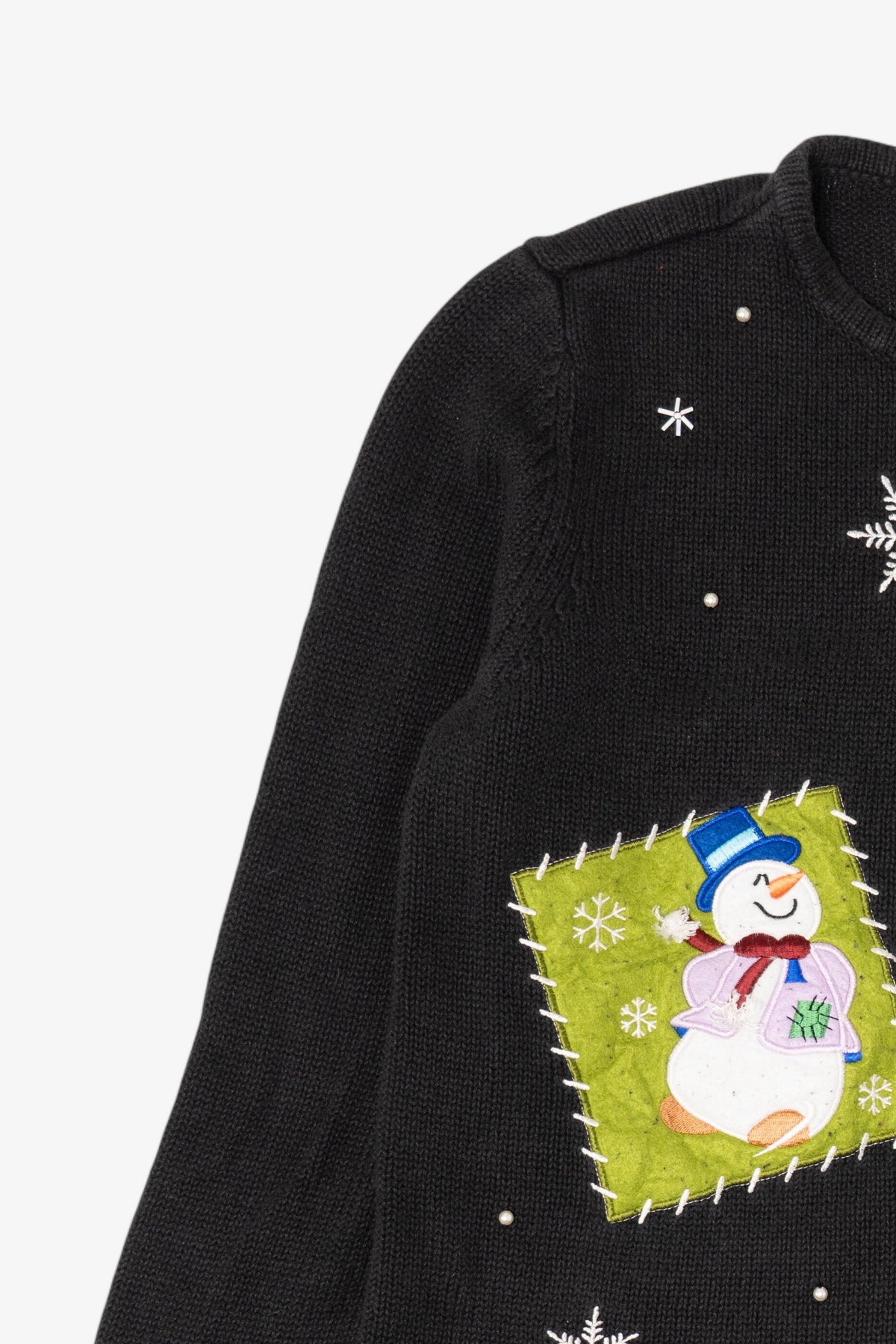Vintage Black Holiday Editions Snowmen Ugly Christmas Pullover (2000s)