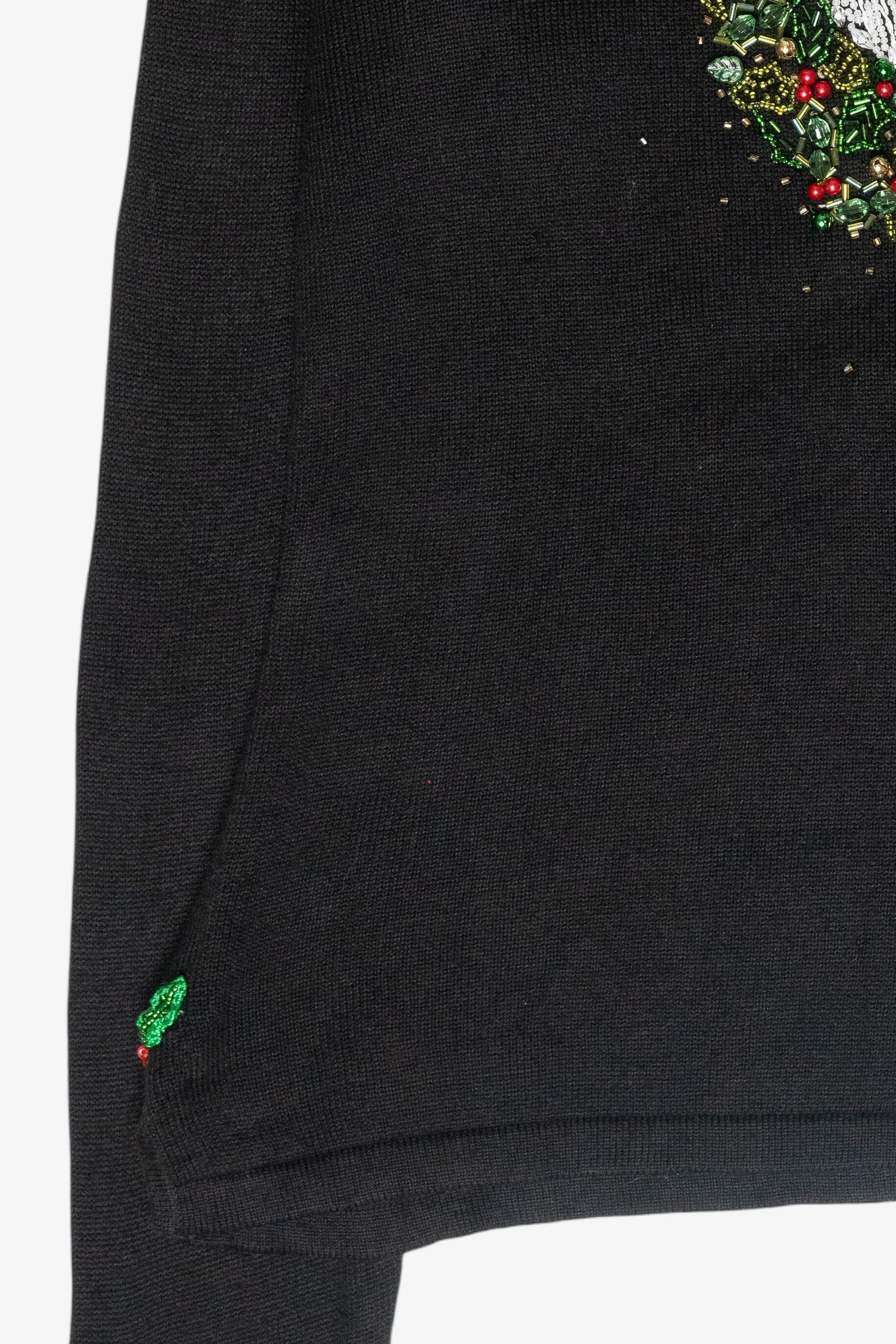 Santa Wreath Vintage Ugly Christmas Pullover (1990s)