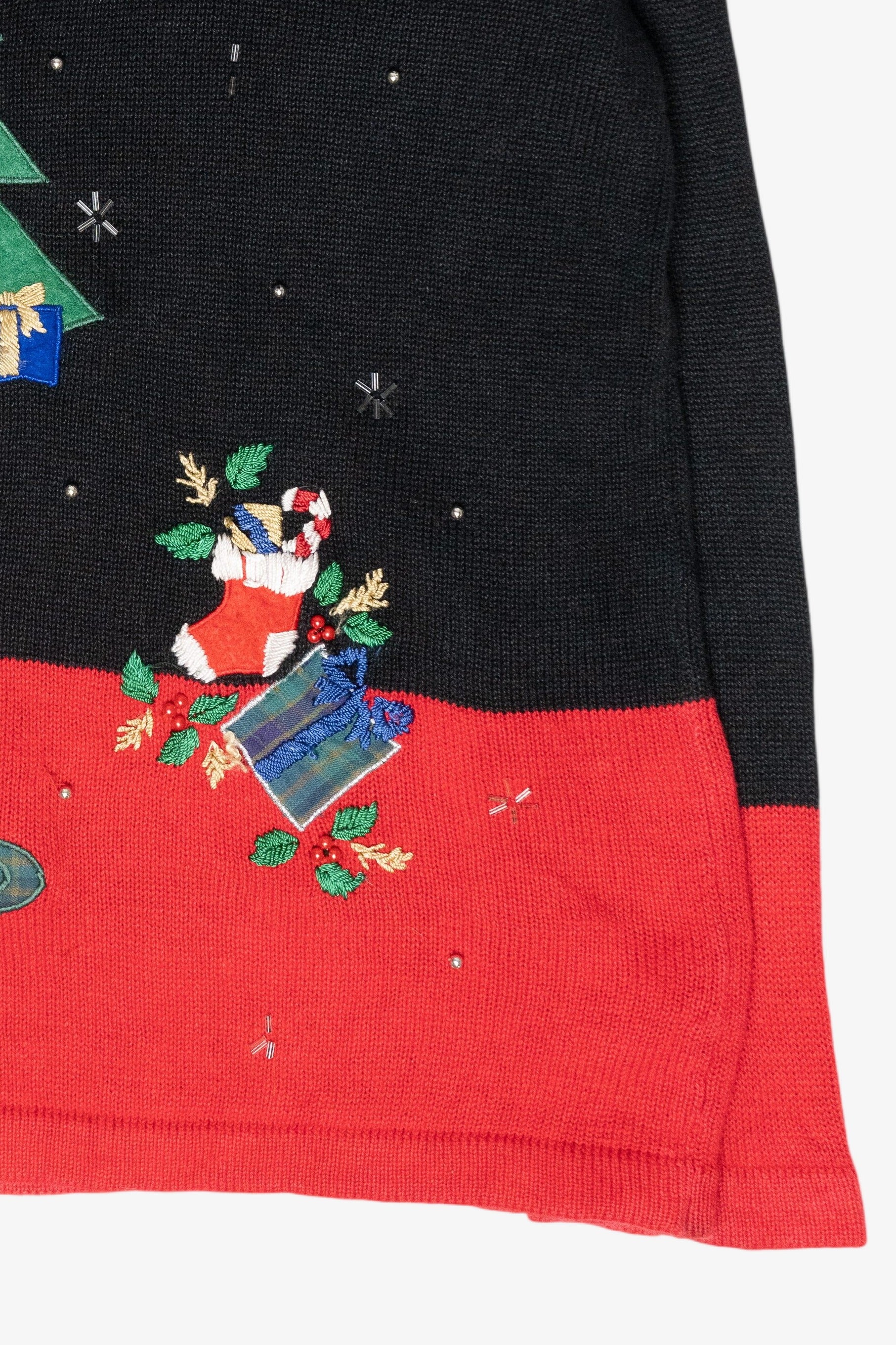 Cozy Fireplace Vintage Ugly Christmas Sweater (1990s)