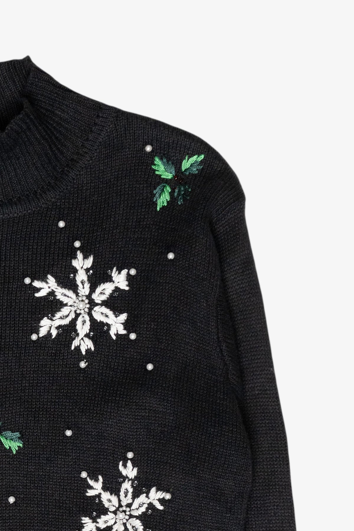 Santa and Snowmen Vintage Ugly Christmas Turtleneck Sweater (1990s)
