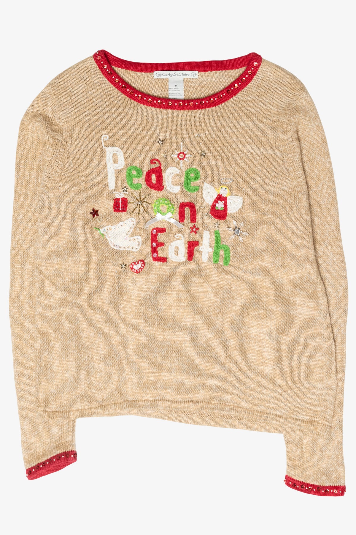 "Peace On Earth" Vintage Ugly Christmas Sweater (2000s)