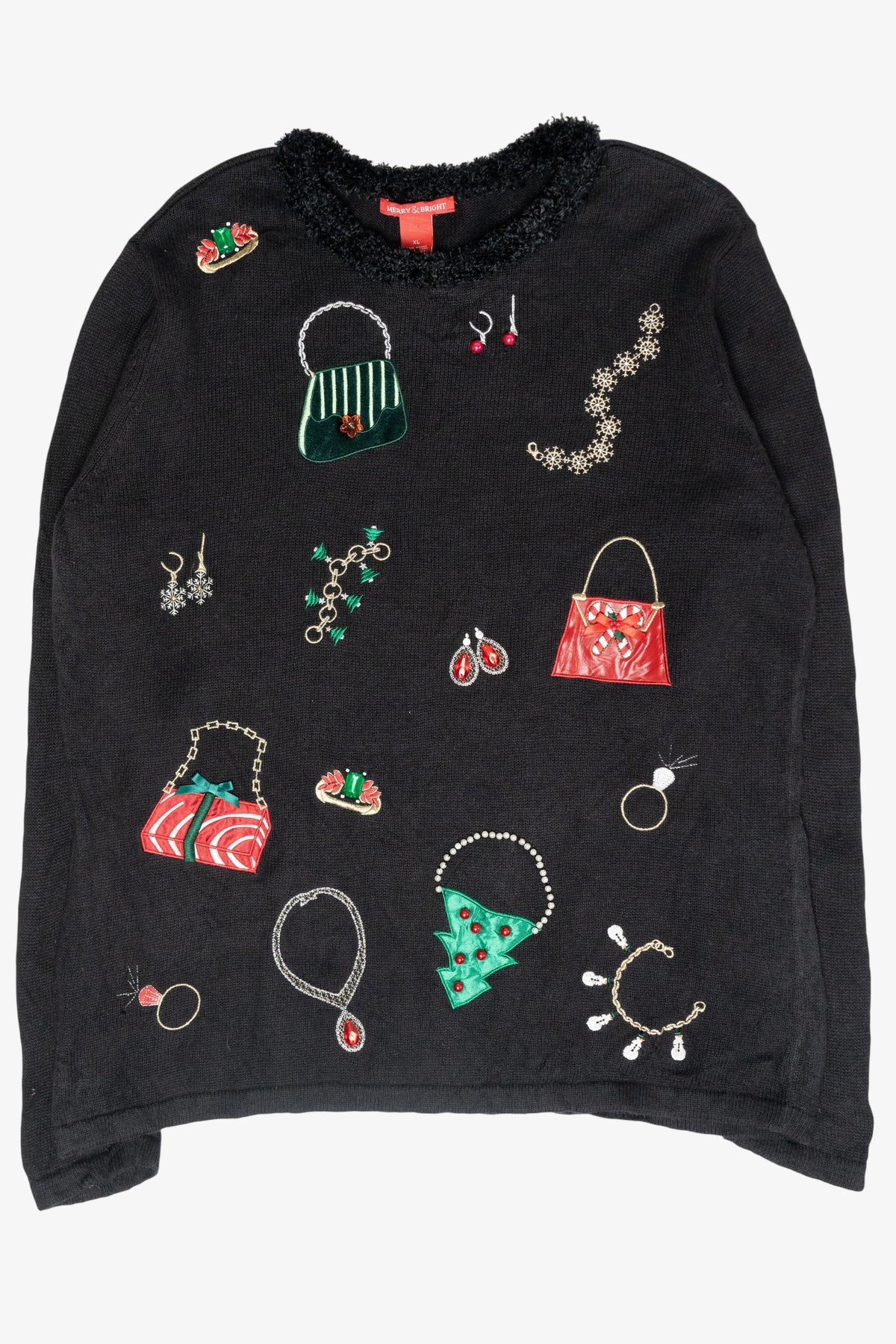 Festive Purses & Jewels Vintage Ugly Christmas Sweater (2000s)