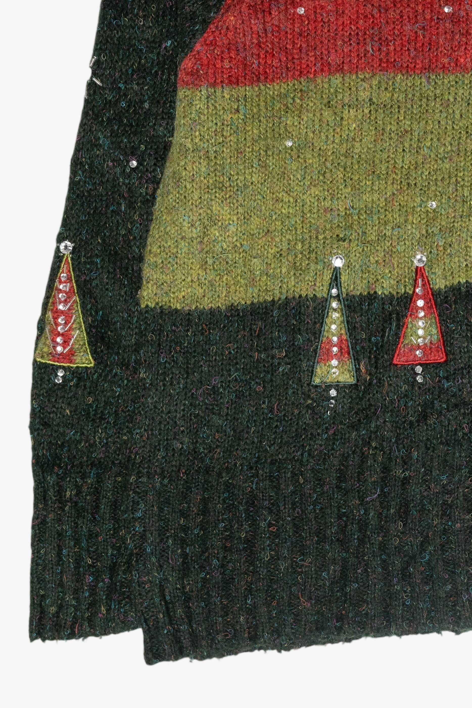 Trees Vintage Ugly Christmas Partial Zip Pullover (1990s)