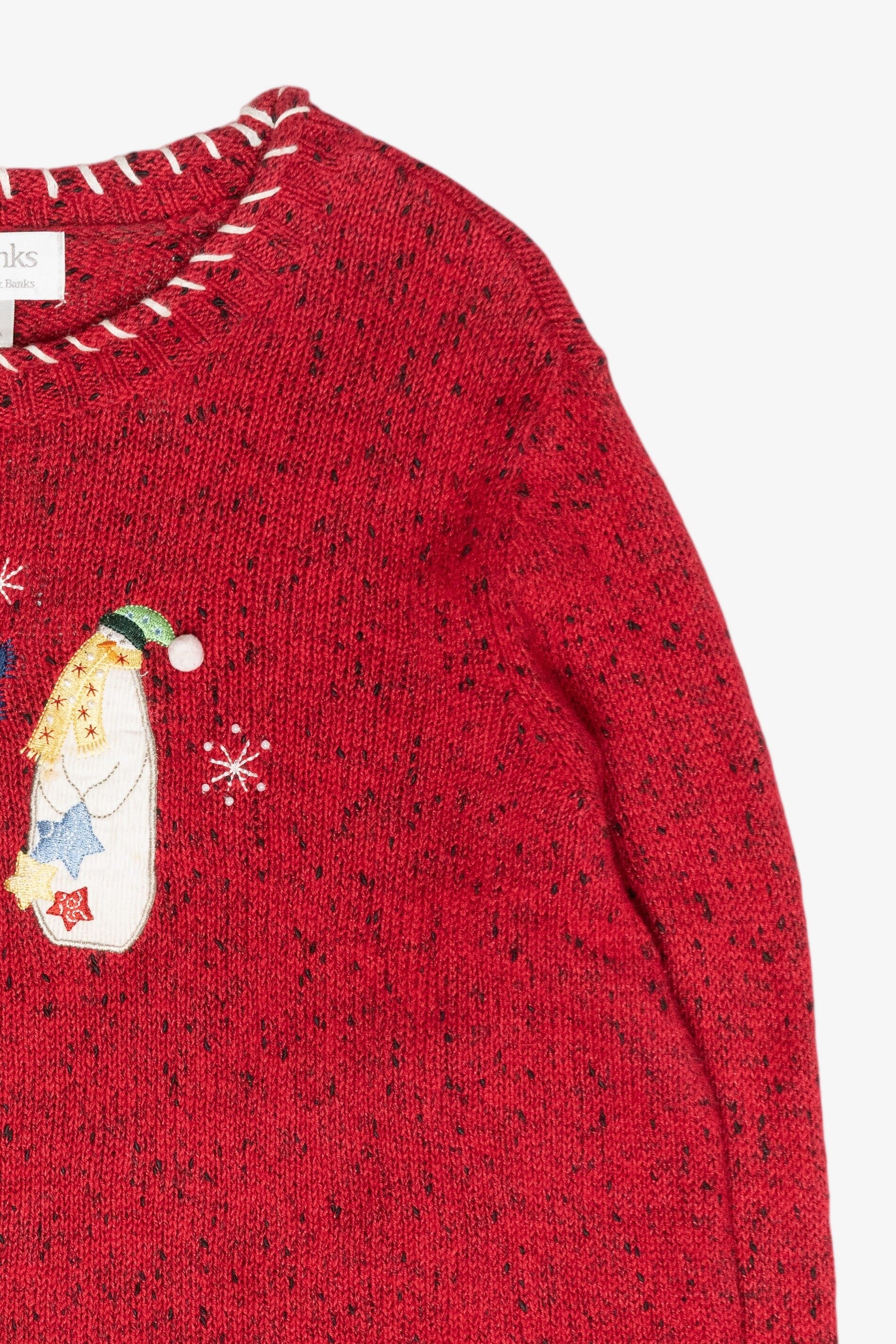 Whimsical Snowman Friends Vintage Ugly Christmas Sweater (2000s)