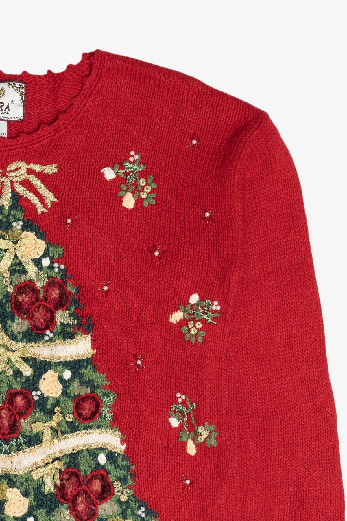 Vintage Tiara International Holiday Tree Ugly Christmas Sweater (1990s)