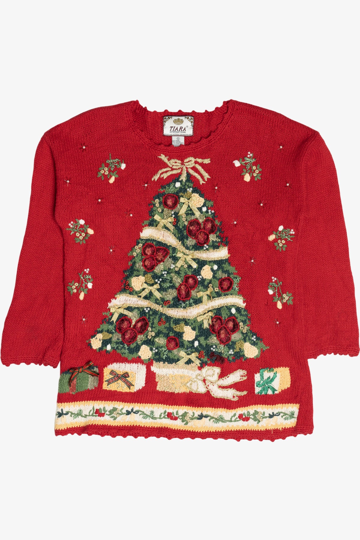 Vintage Tiara International Holiday Tree Ugly Christmas Sweater (1990s)