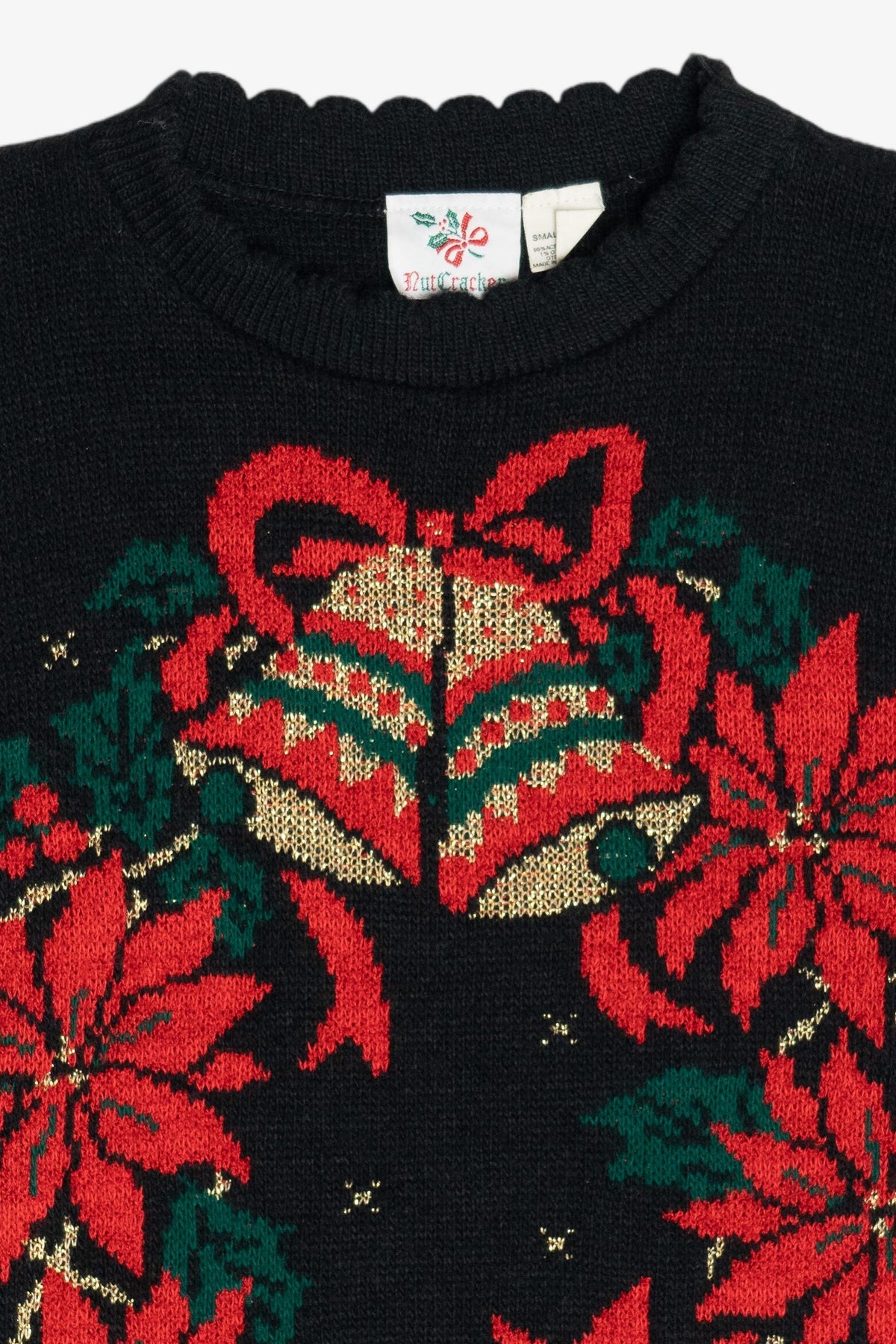 Vintage Holiday Wreath Ugly Christmas Sweater (1980s)