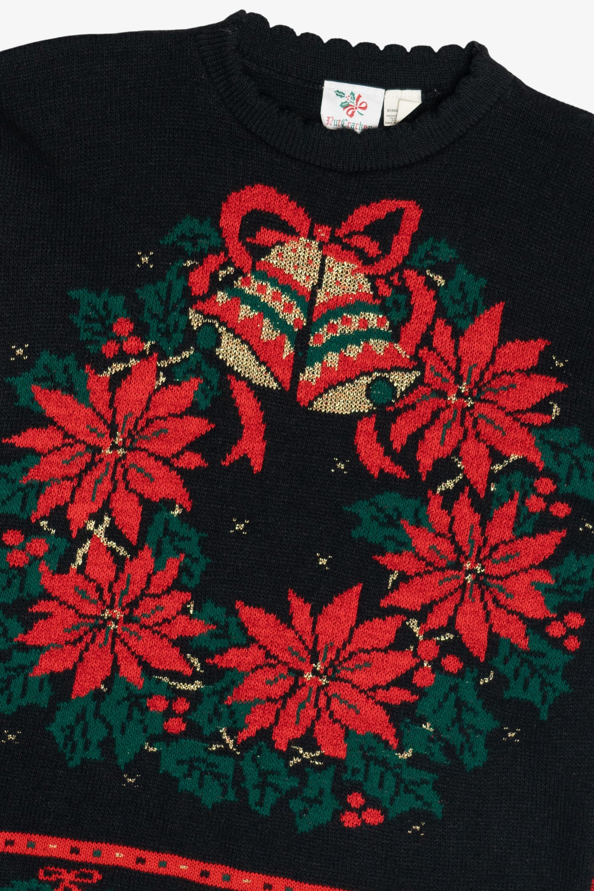 Vintage Holiday Wreath Ugly Christmas Sweater (1980s)