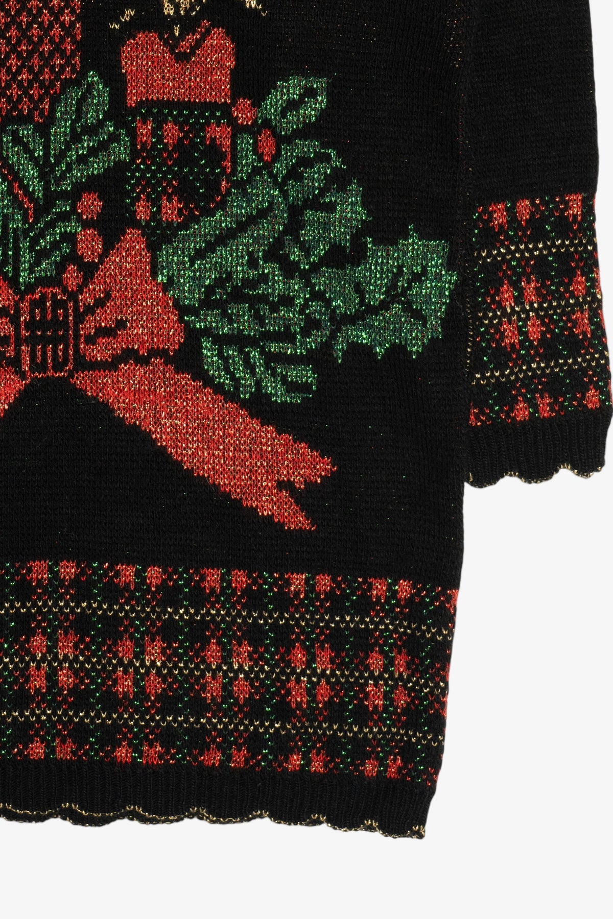 Vintage Holiday Candles Ugly Christmas Sweater (1980s)