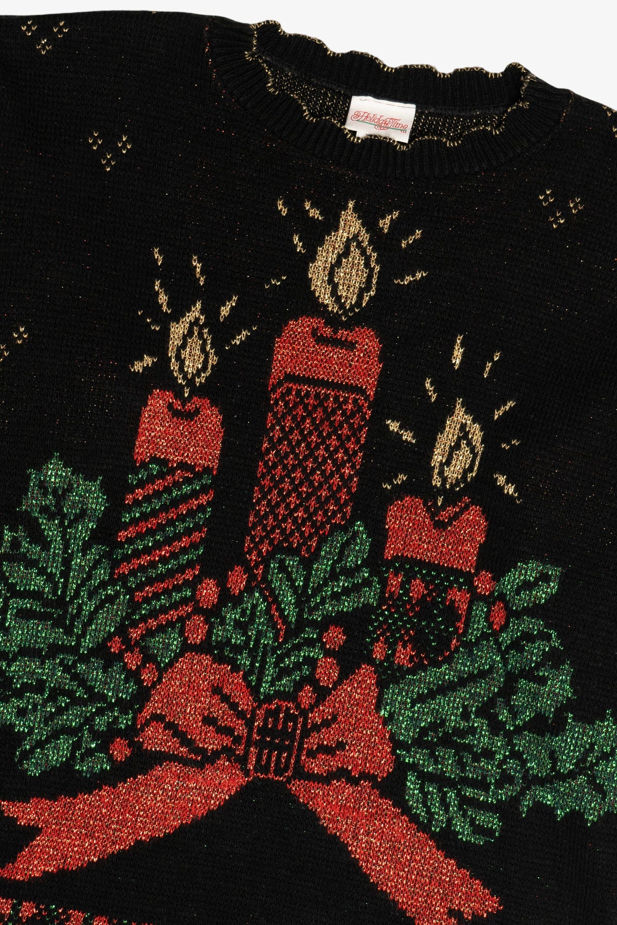 Vintage Holiday Candles Ugly Christmas Sweater (1980s)