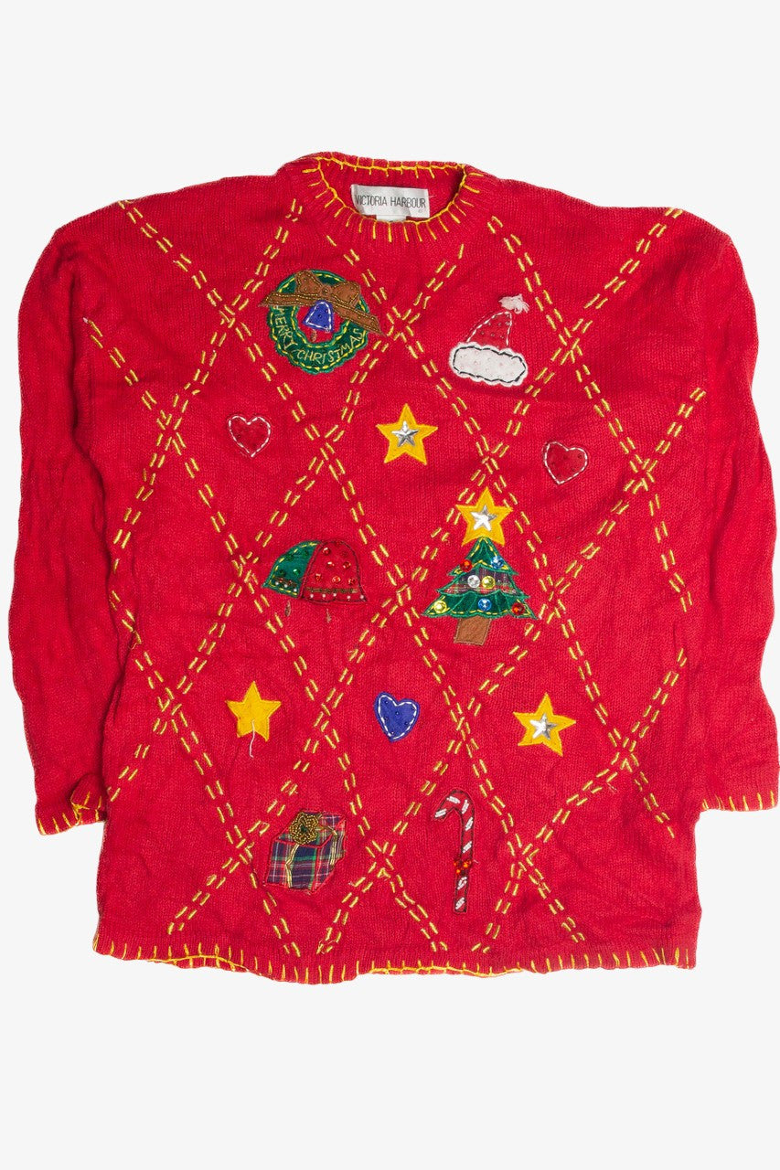 Vintage Red Ugly Christmas Sweater 60893