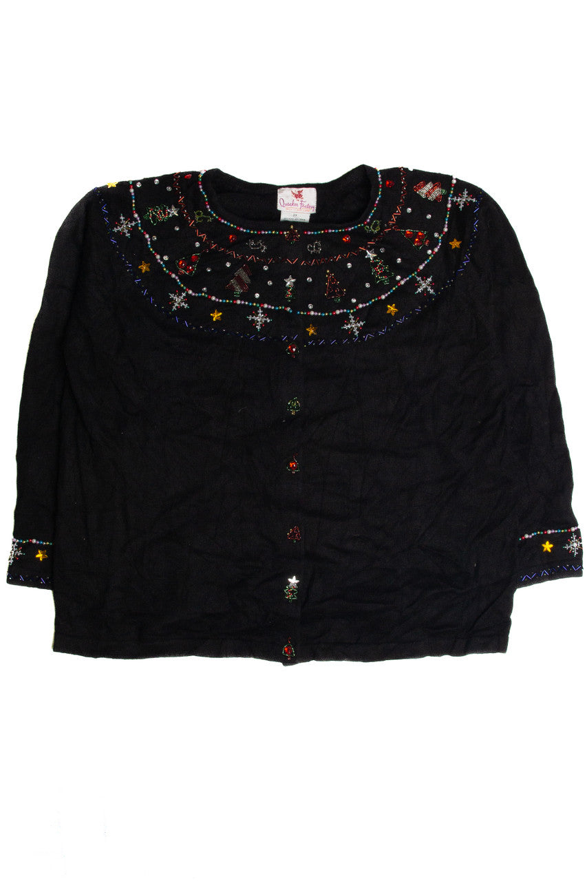 Vintage Black Ugly Christmas Cardigan 62799