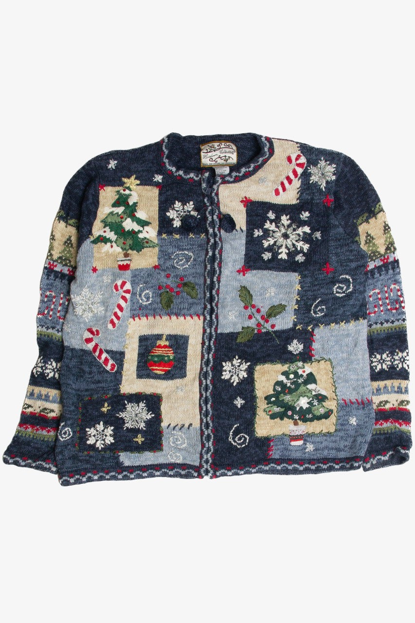 Vintage Blue Ugly Christmas Cardigan 60915