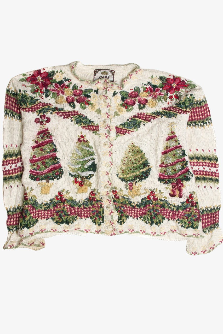 Vintage White Ugly Christmas Cardigan 59810