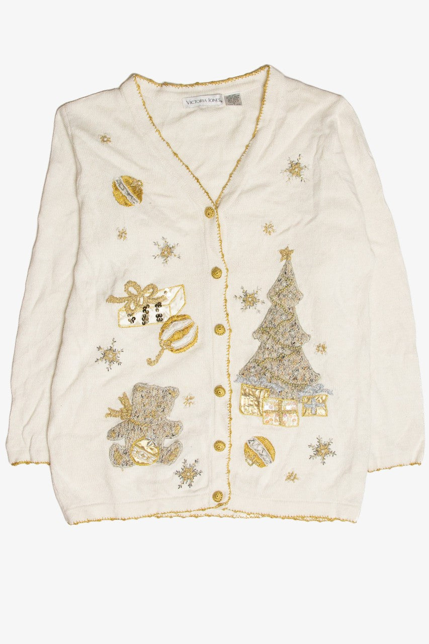 Vintage White Ugly Christmas Cardigan 63371