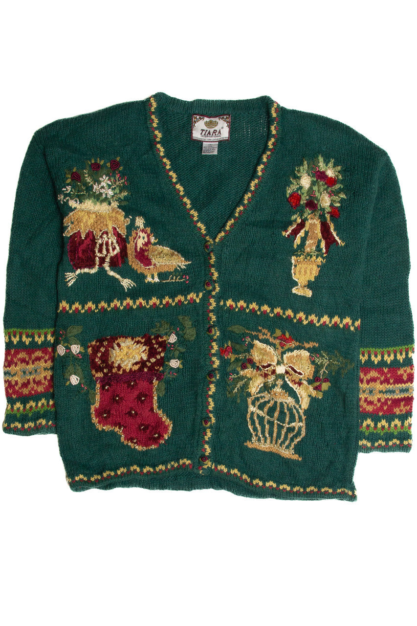 Vintage Green Ugly Christmas Cardigan 62885