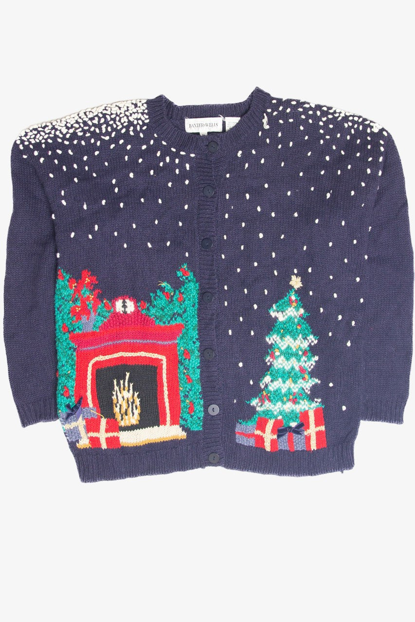 Vintage Blue Ugly Christmas Cardigan 63253