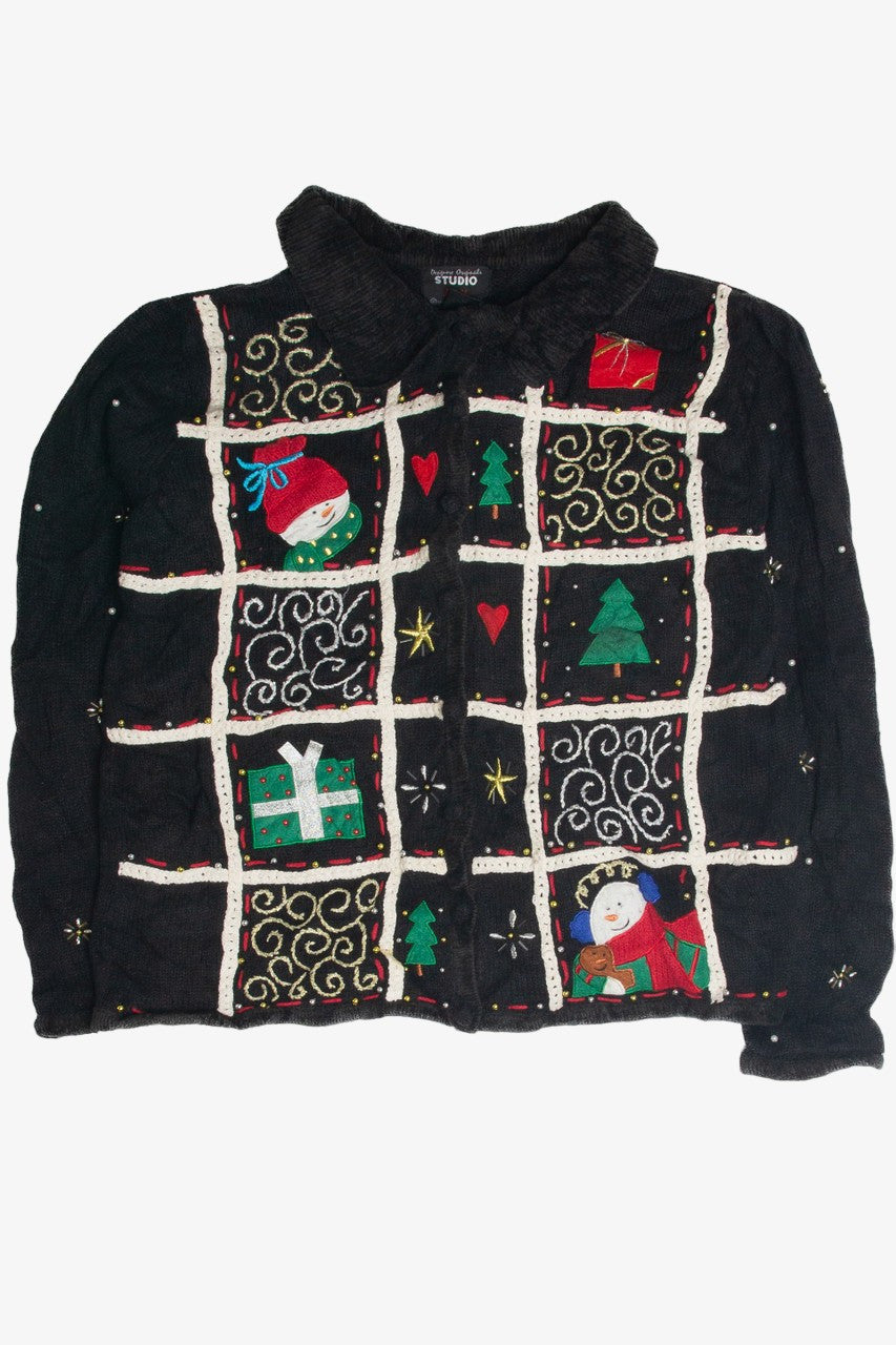 Vintage Black Ugly Christmas Cardigan 60845