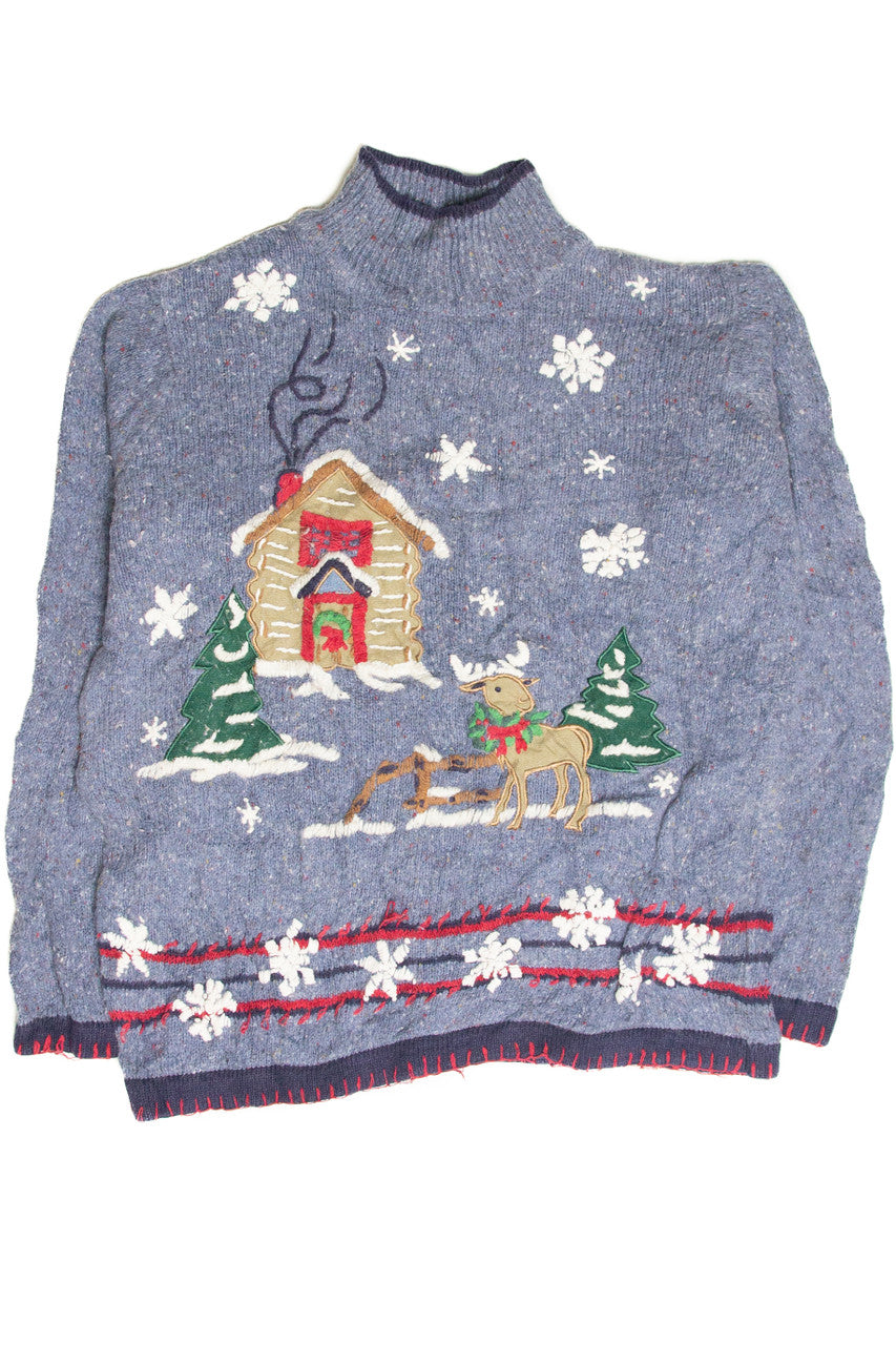 Vintage Blue Ugly Christmas Pullover 63084