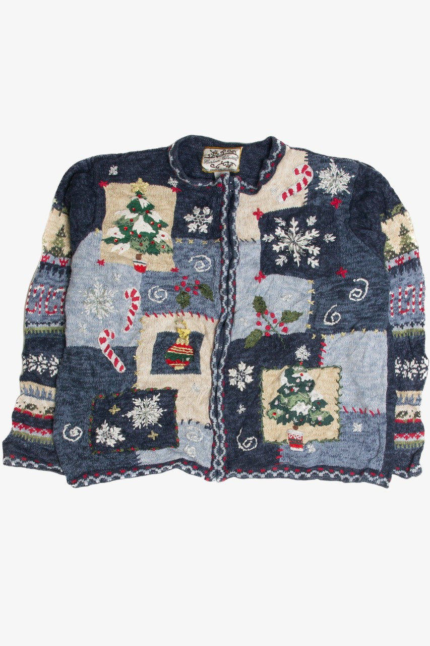 Vintage Blue Ugly Christmas Cardigan 59880