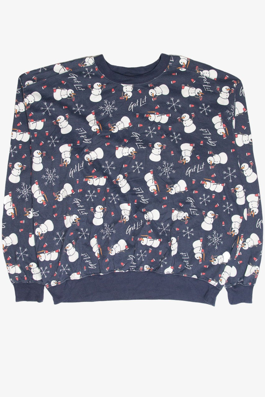 Recycled "Get Lit" Christmas Sweatshirt