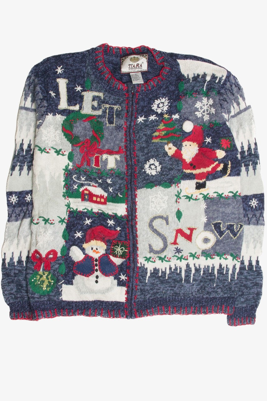 Vintage Blue Ugly Christmas Cardigan 59904