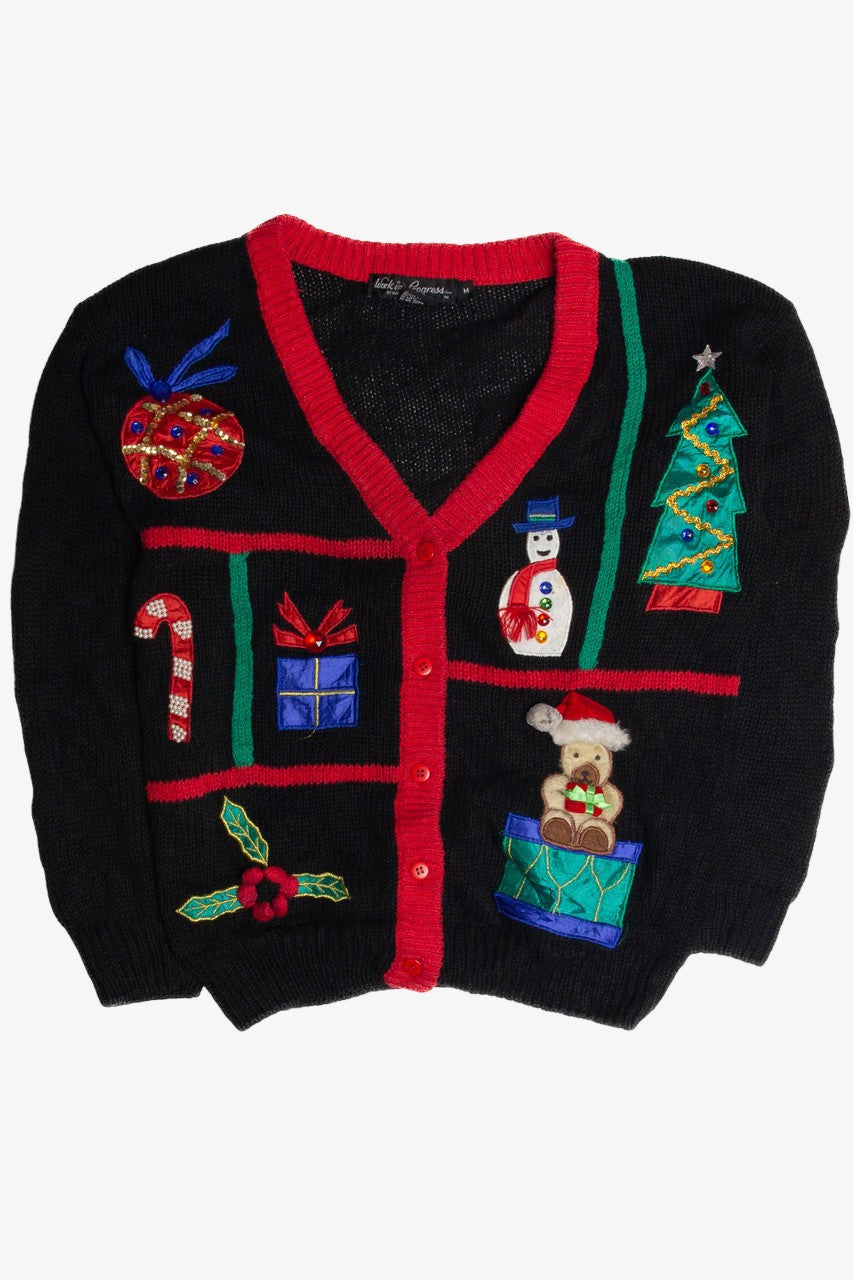 Vintage Black Ugly Christmas Cardigan 62845