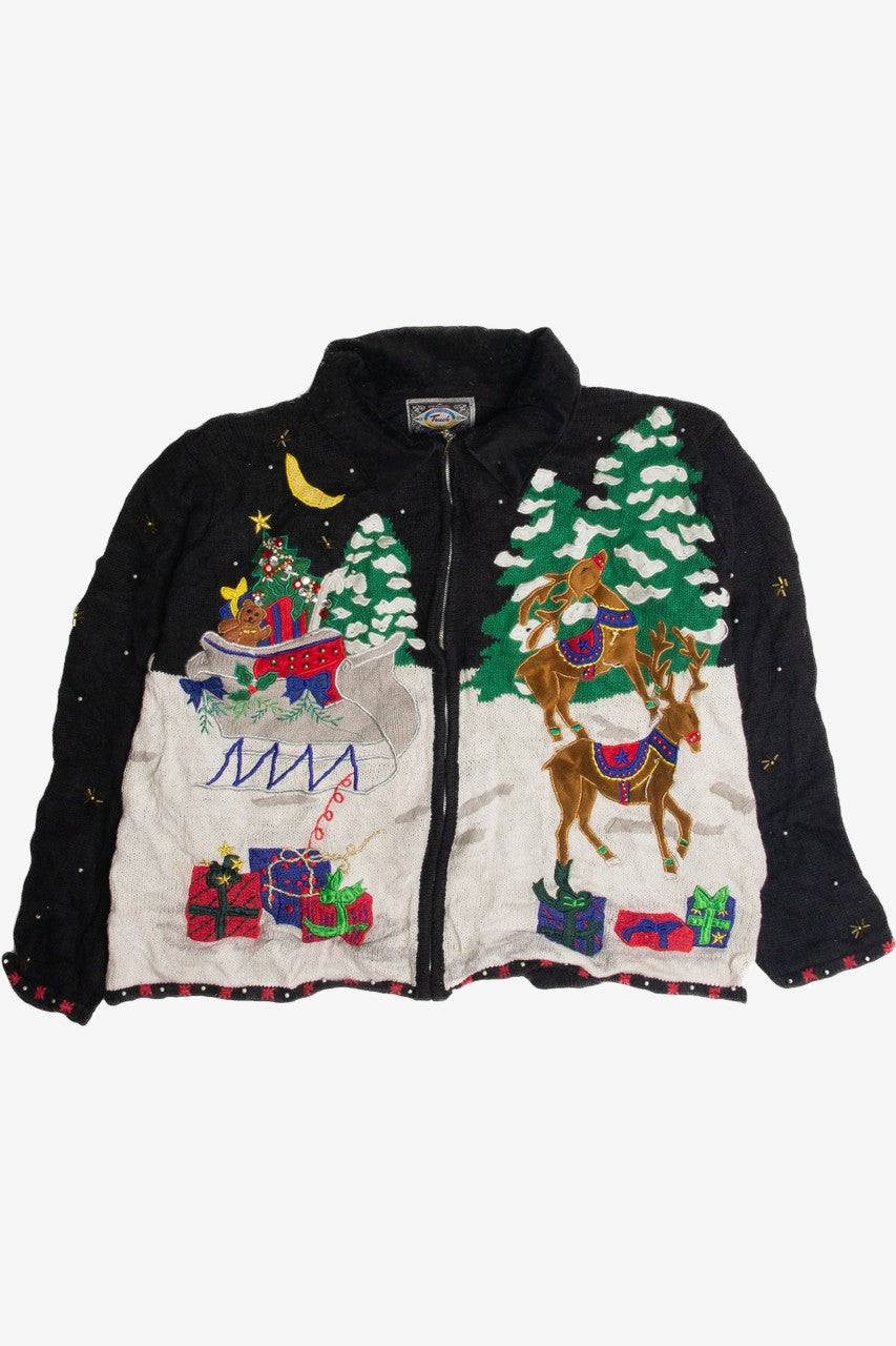 Vintage Black Ugly Christmas Cardigan 59613